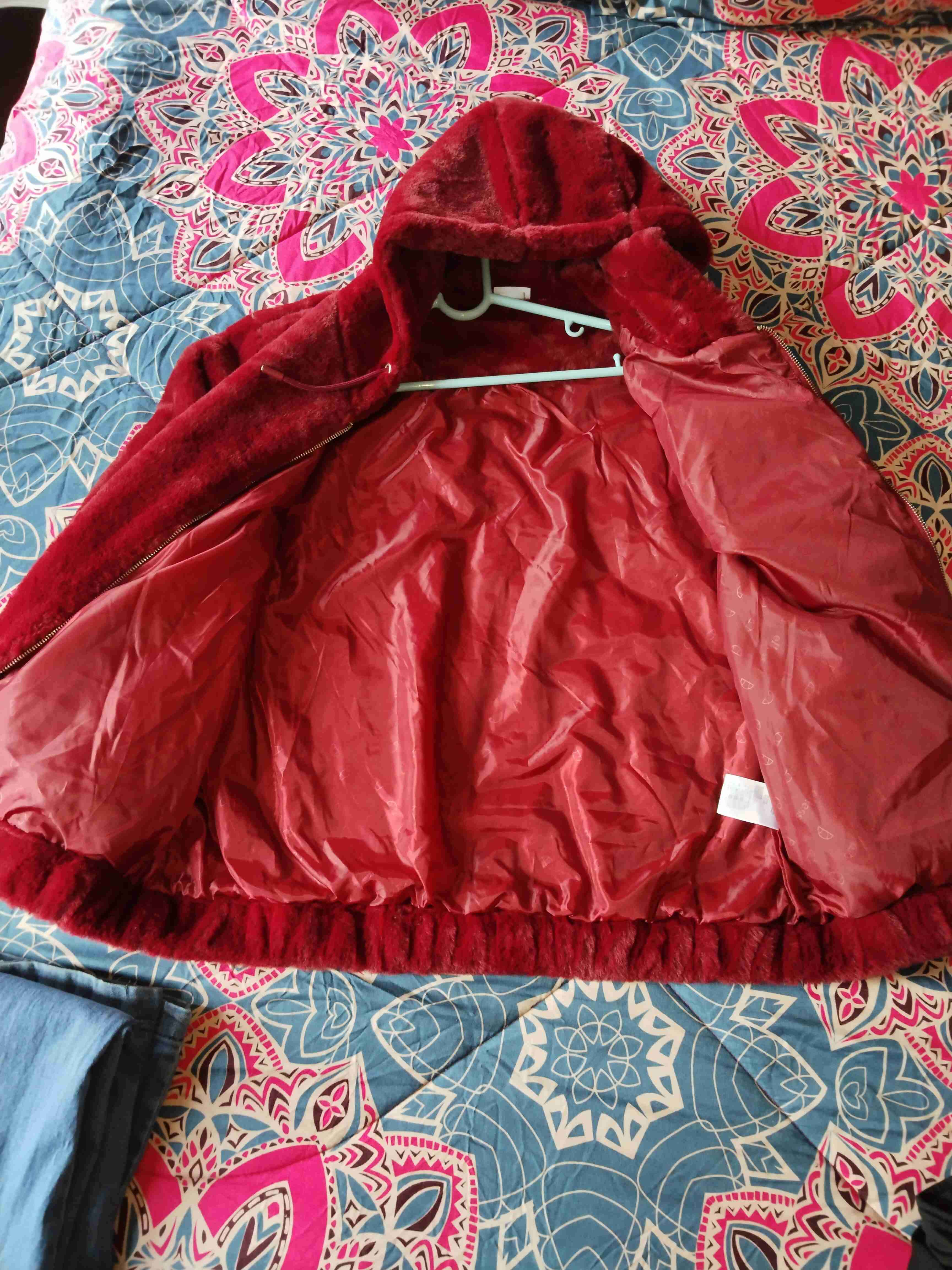 Chaqueta con capucha de felpa roja Ellesse. - miniatura 2