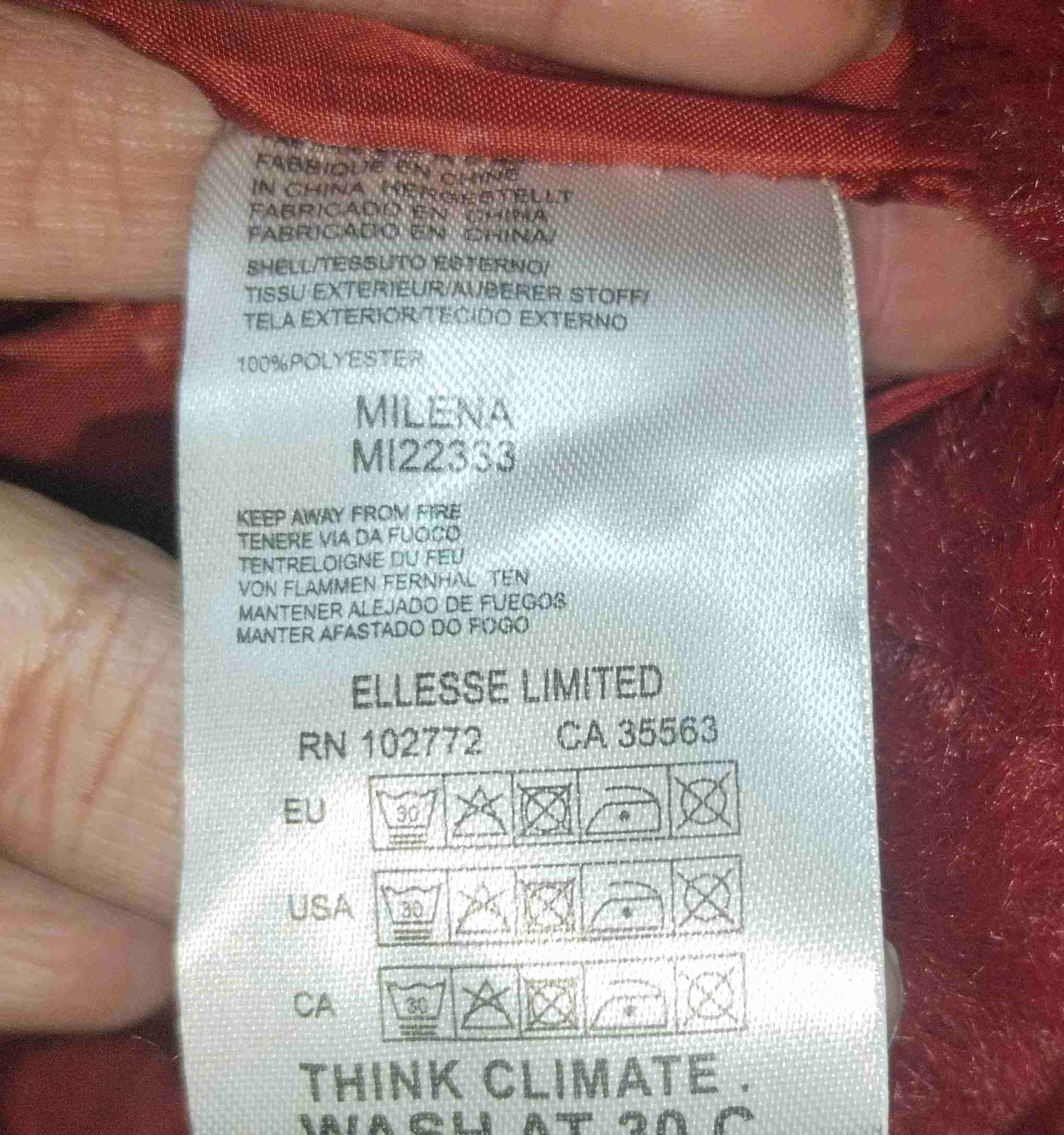 Chaqueta con capucha de felpa roja Ellesse. - miniatura 3
