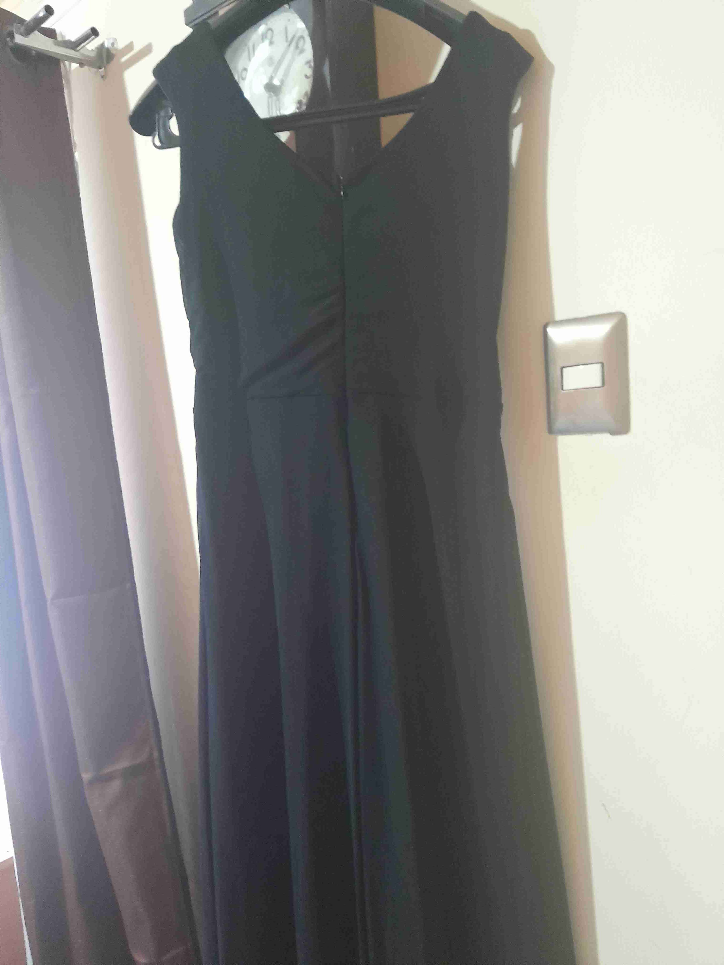 Vestido largo azul sin detalles - 4