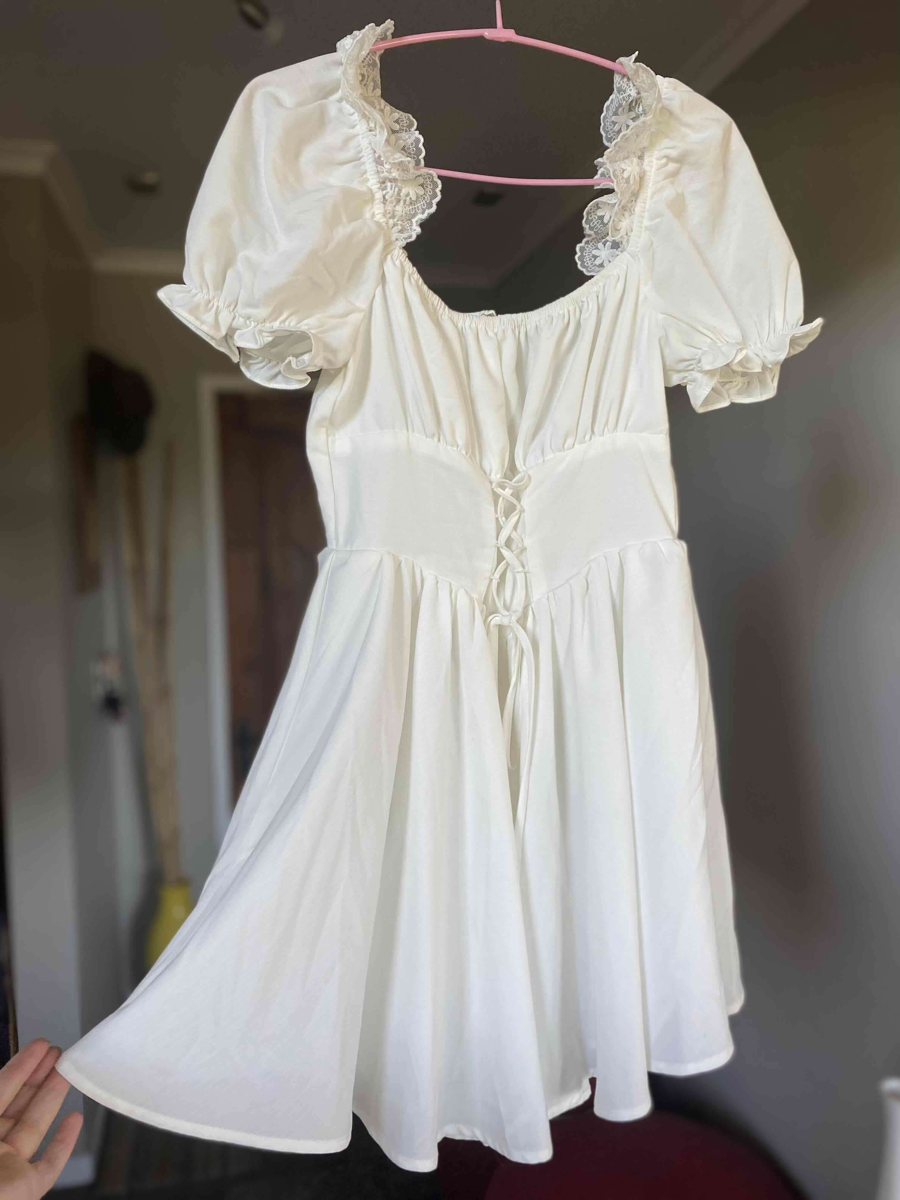 Vestido blanco con  encaje SHEIN - miniatura 3