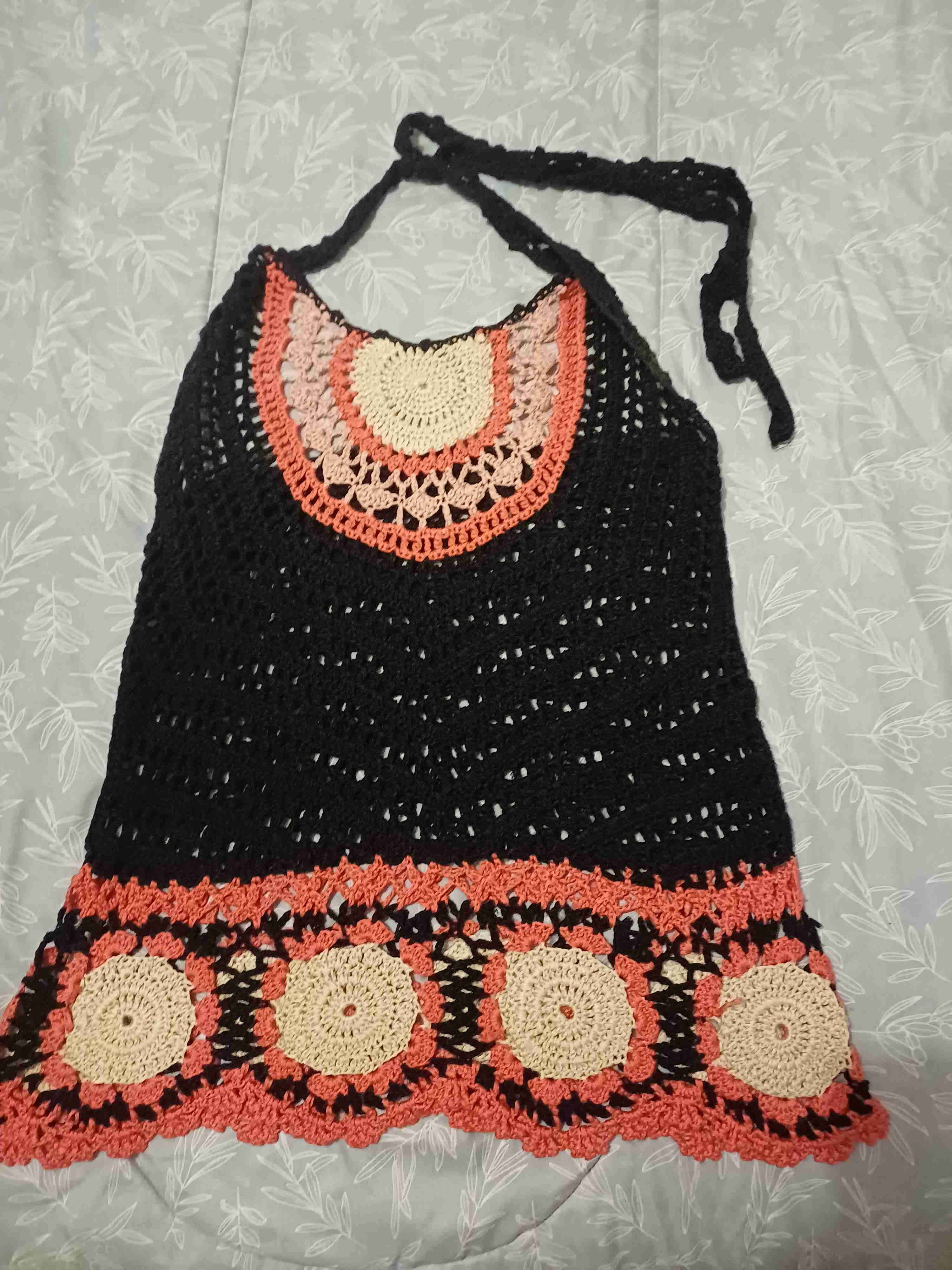 Top tejido a crochet multicolor - miniatura 1
