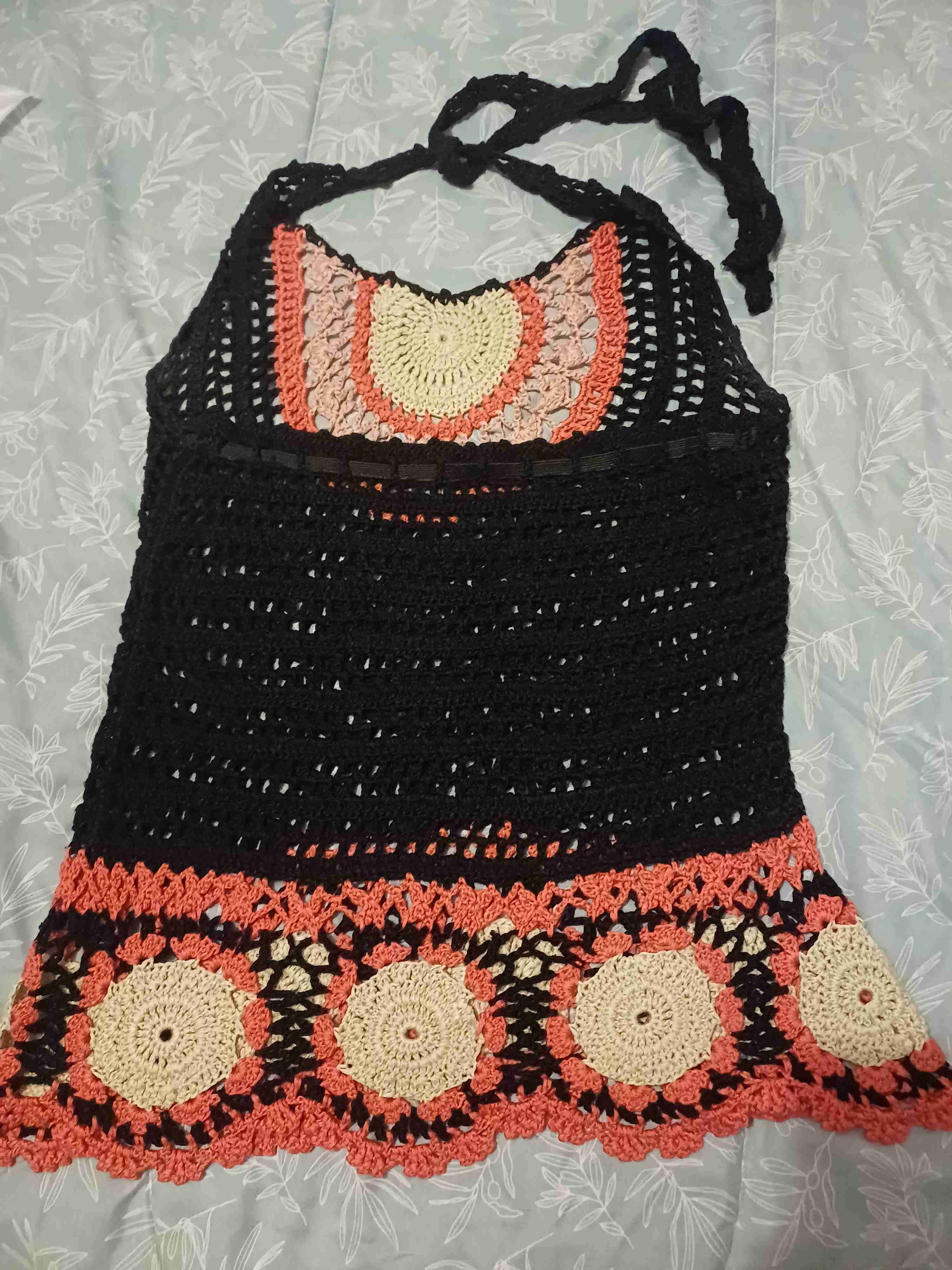 Top tejido a crochet multicolor - miniatura 2