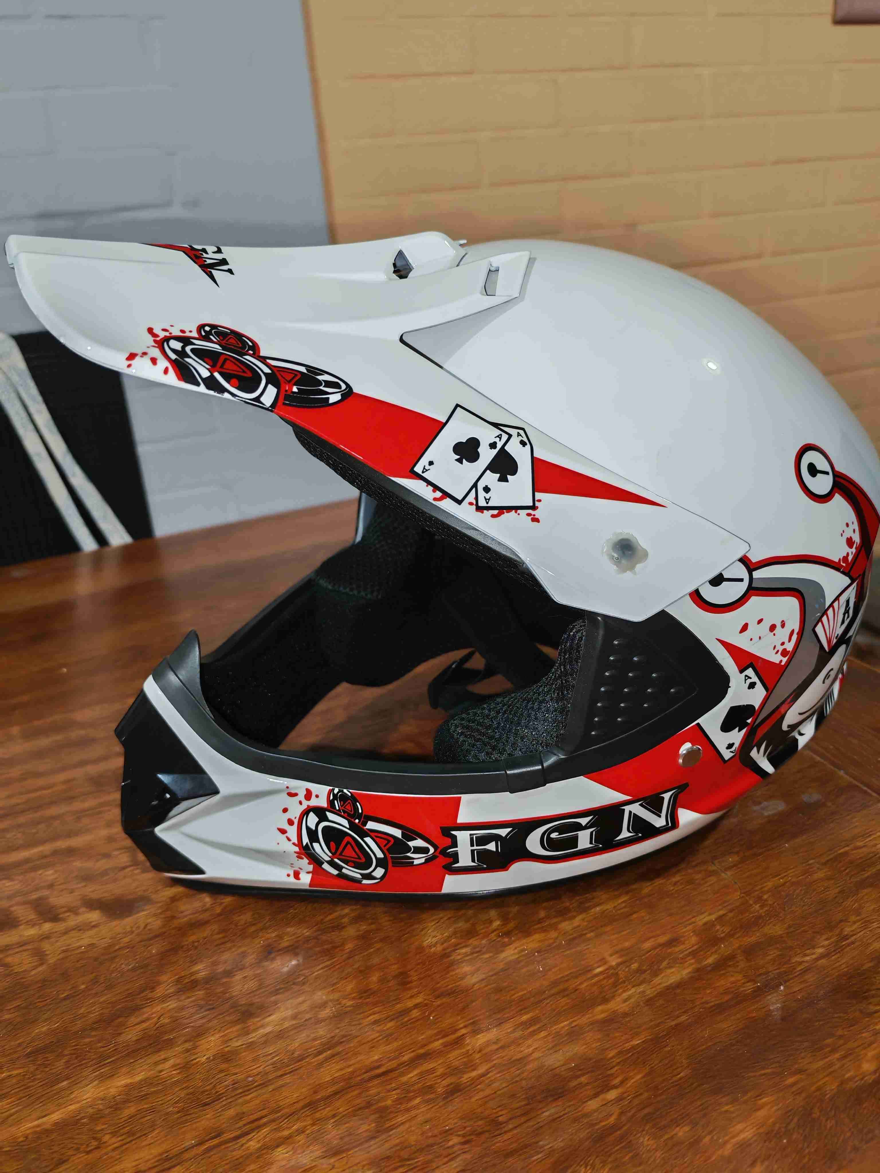Casco de moto blanco - 5