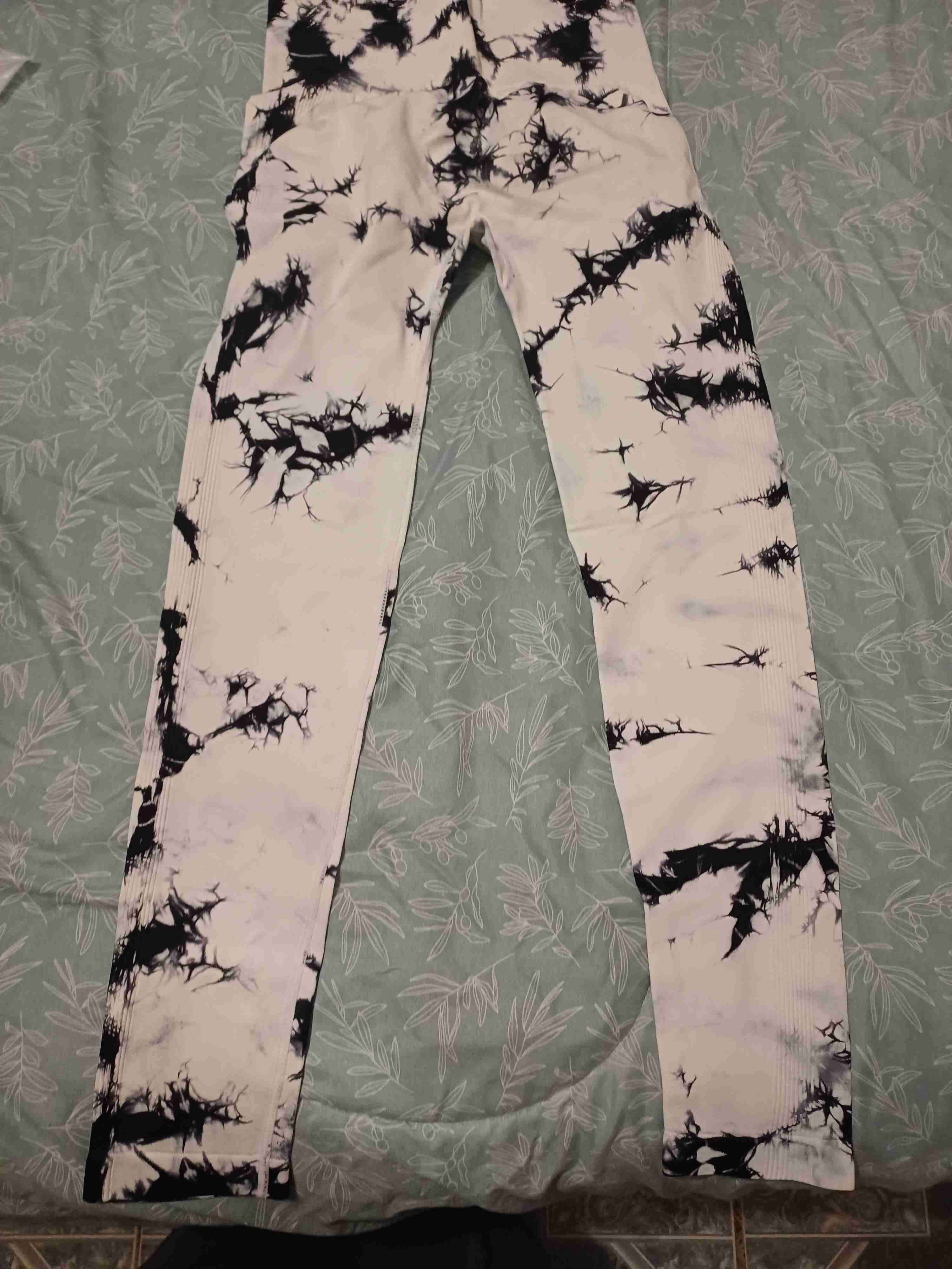 Calza efecto tie-dye blanco y negro - miniatura 1