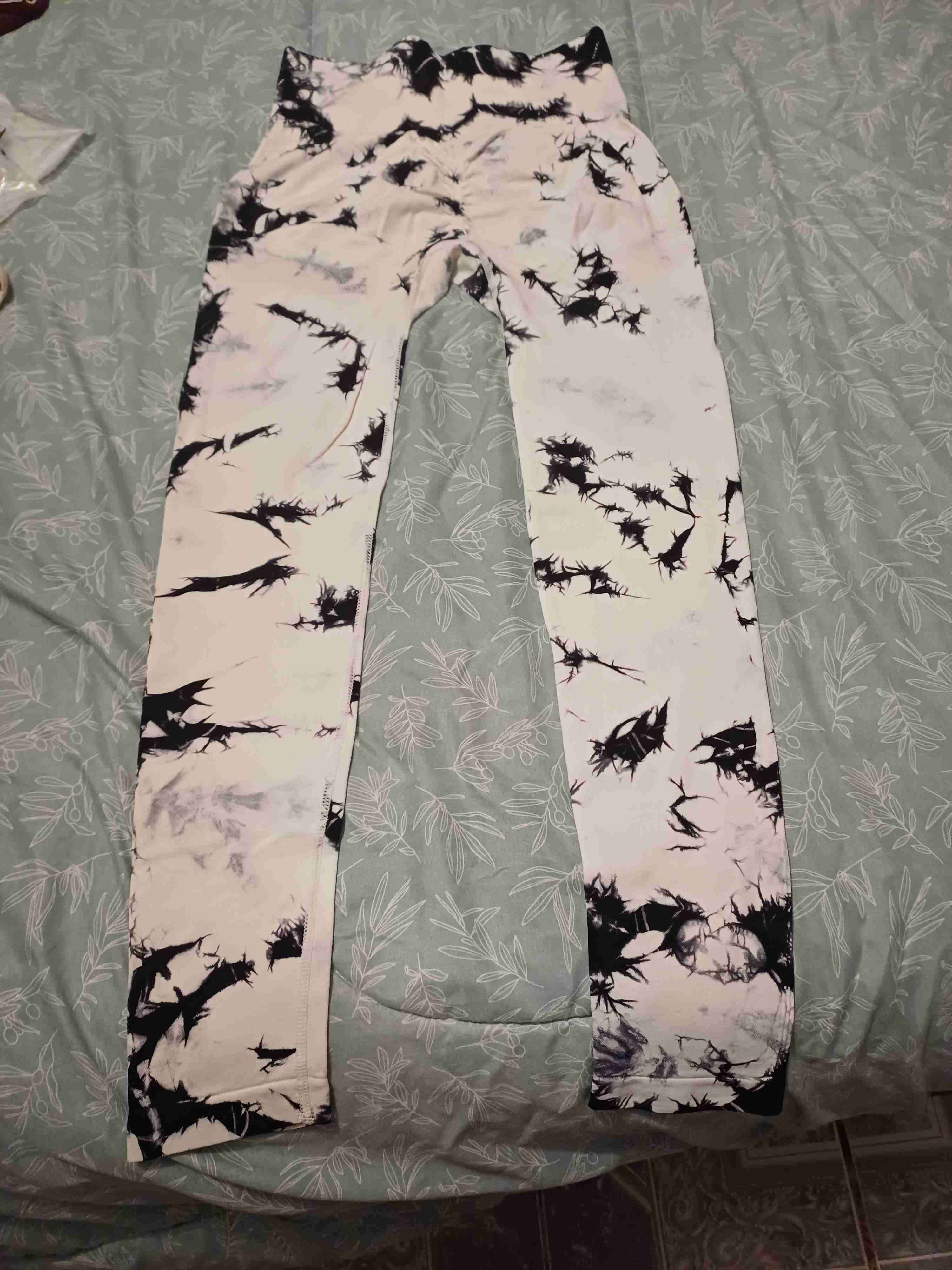 Calza efecto tie-dye blanco y negro - miniatura 2