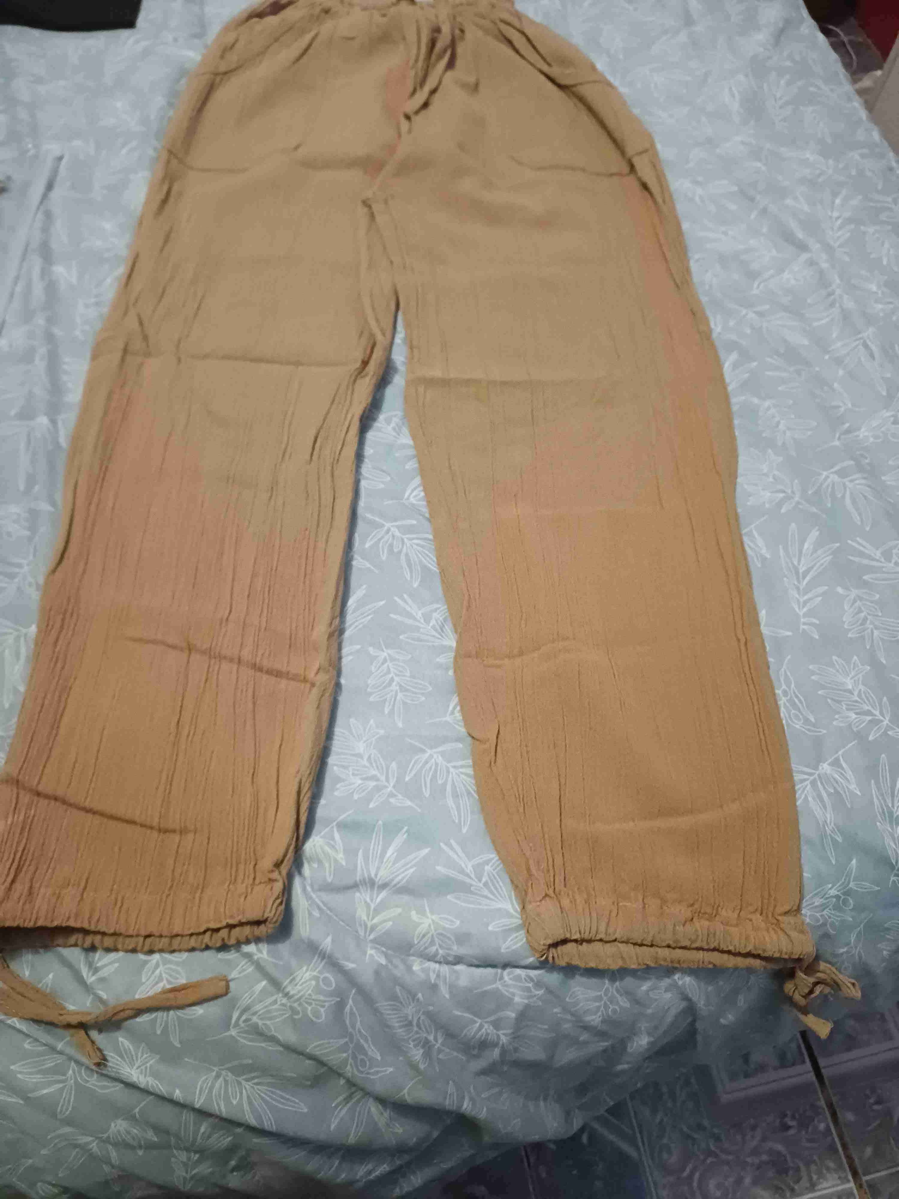 Pantalones sueltos color beige - miniatura 1