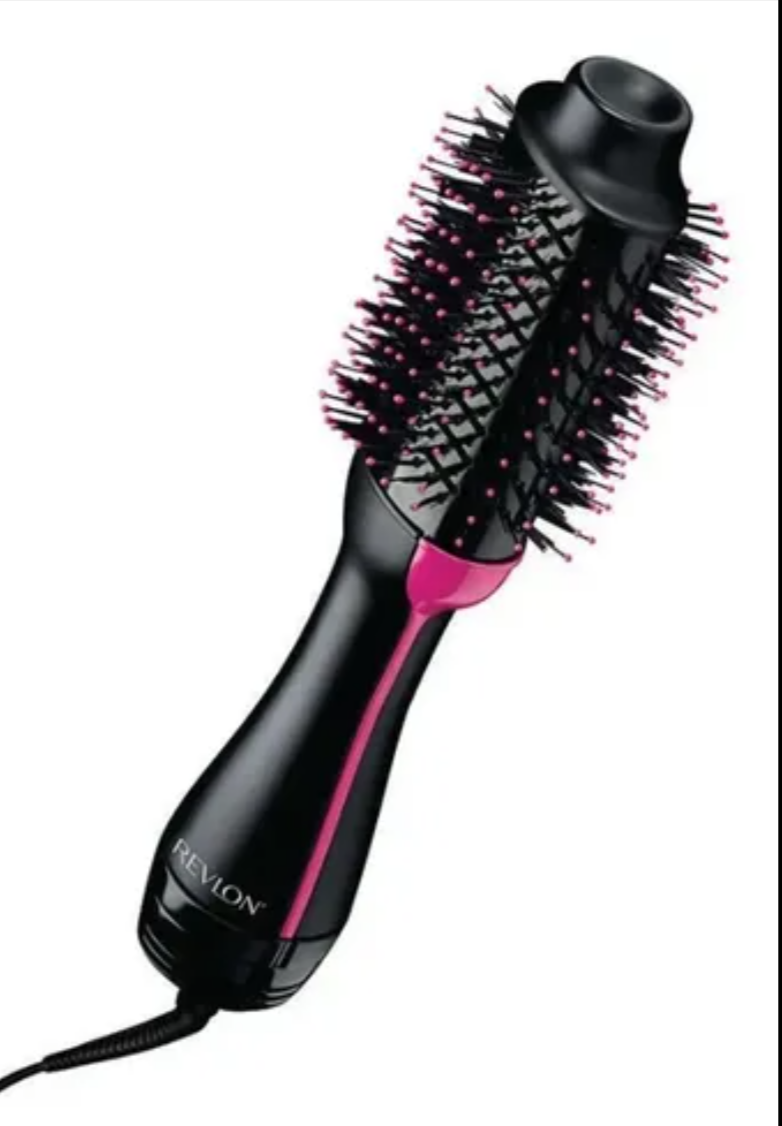 Cepillo secador de pelo negro y rosado - 2