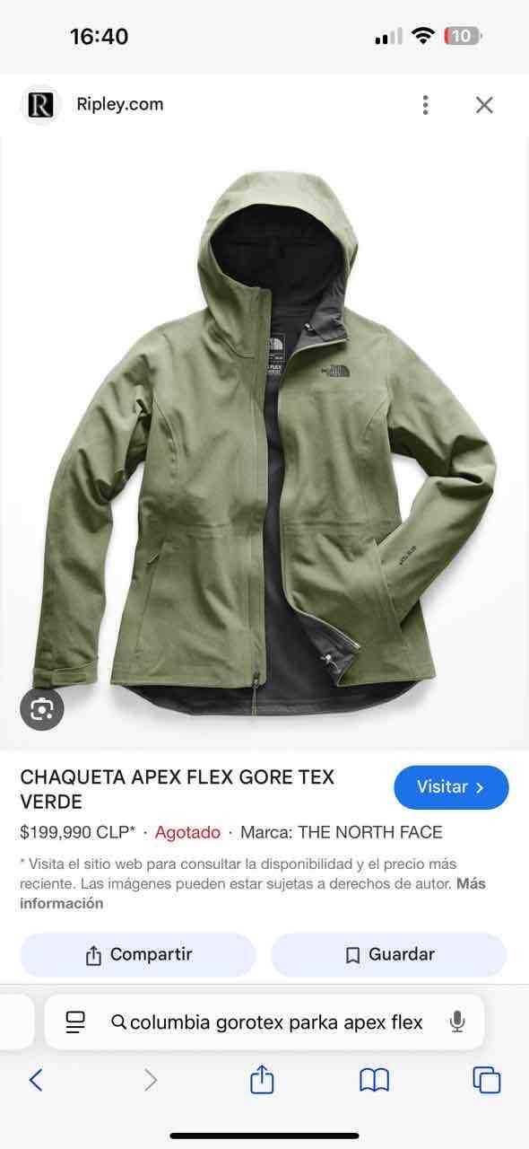Chaqueta impermeable verde The North Face - miniatura 6