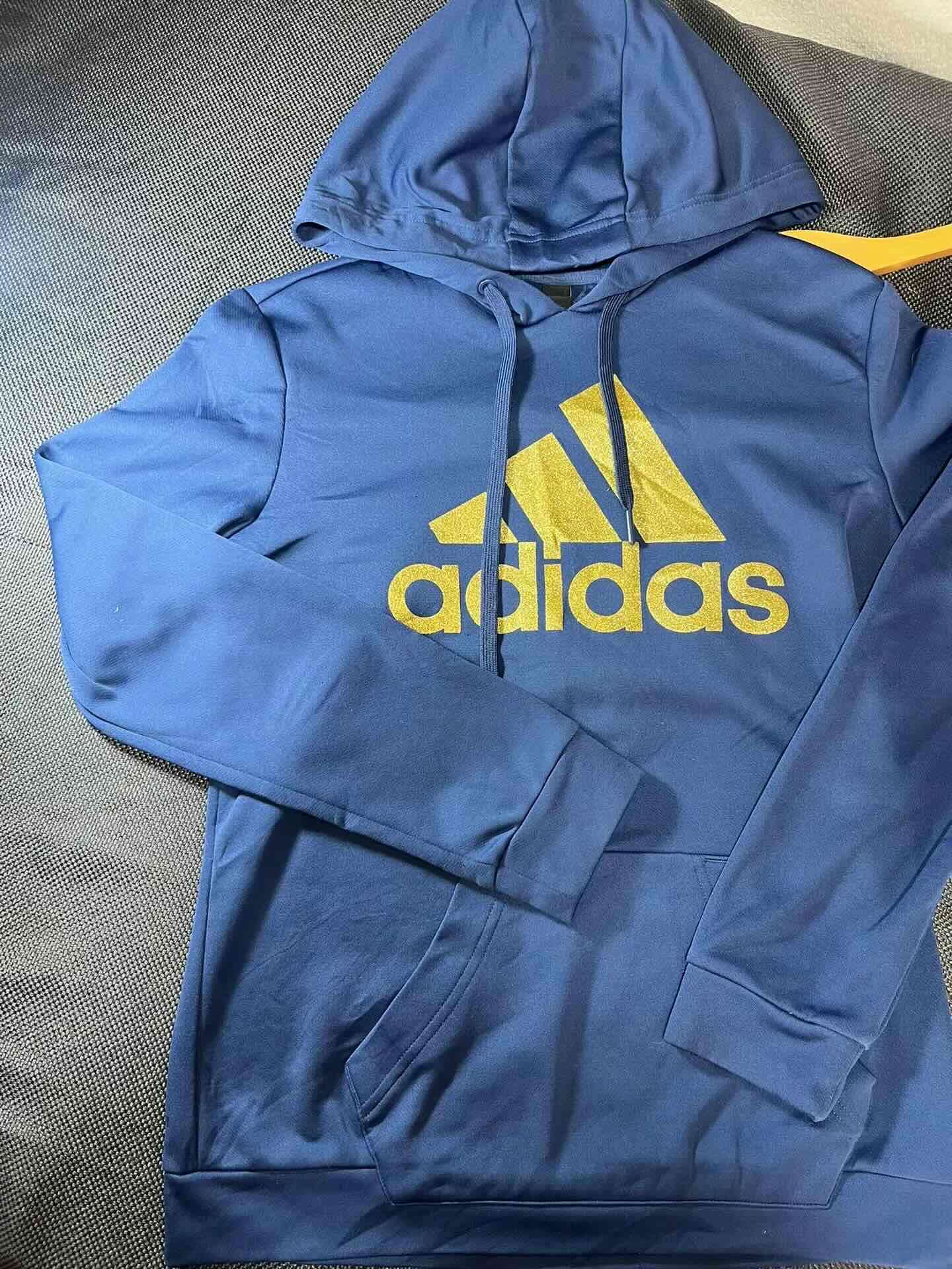 Polerón azul Adidas con capucha - 1