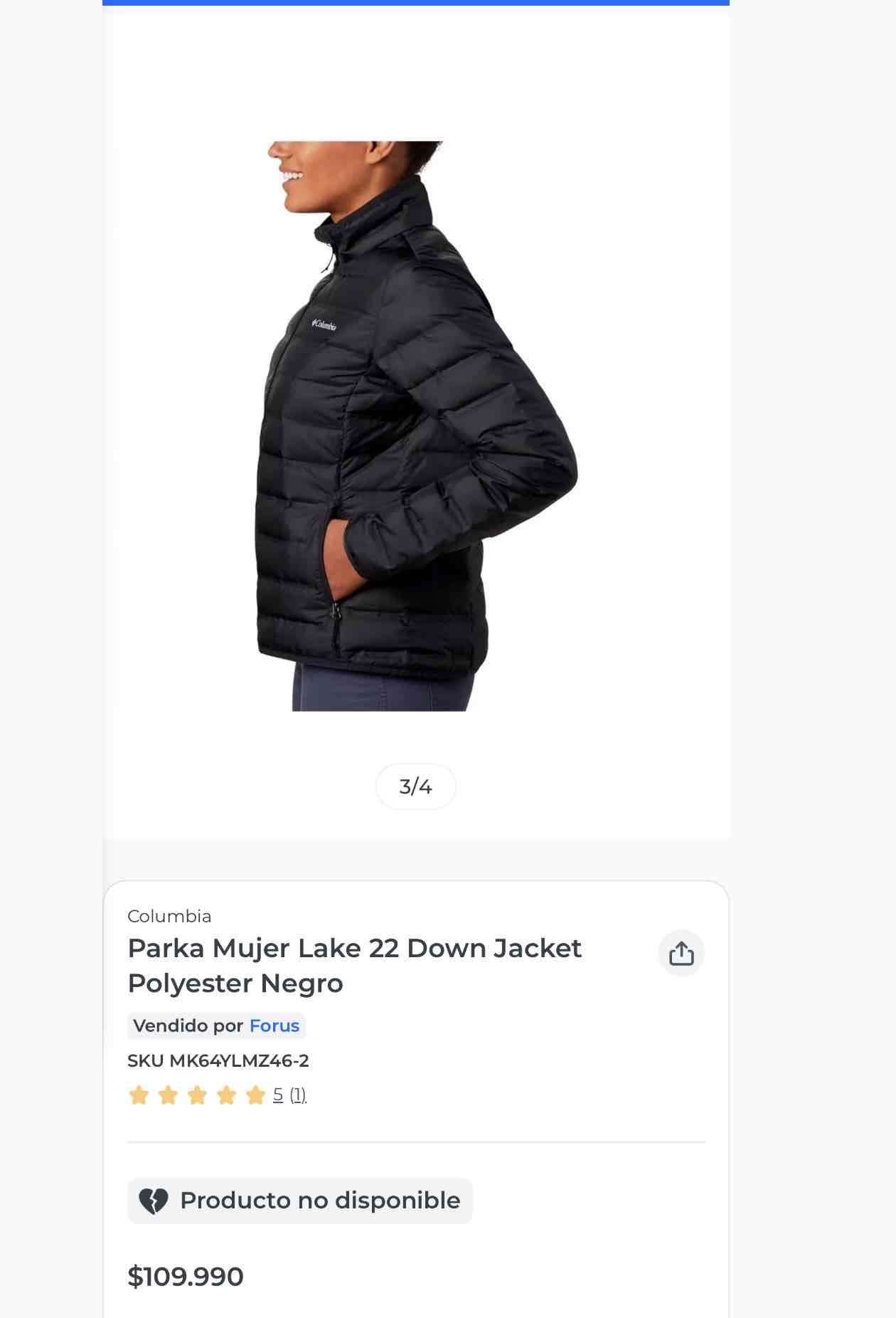 Parka Negra Columbia térmica - miniatura 6