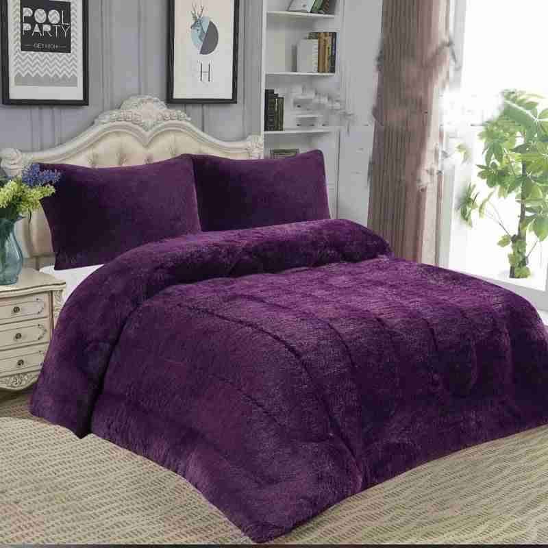 🟣Cubre cama chiporro/peludito morado 🟣 - miniatura 2