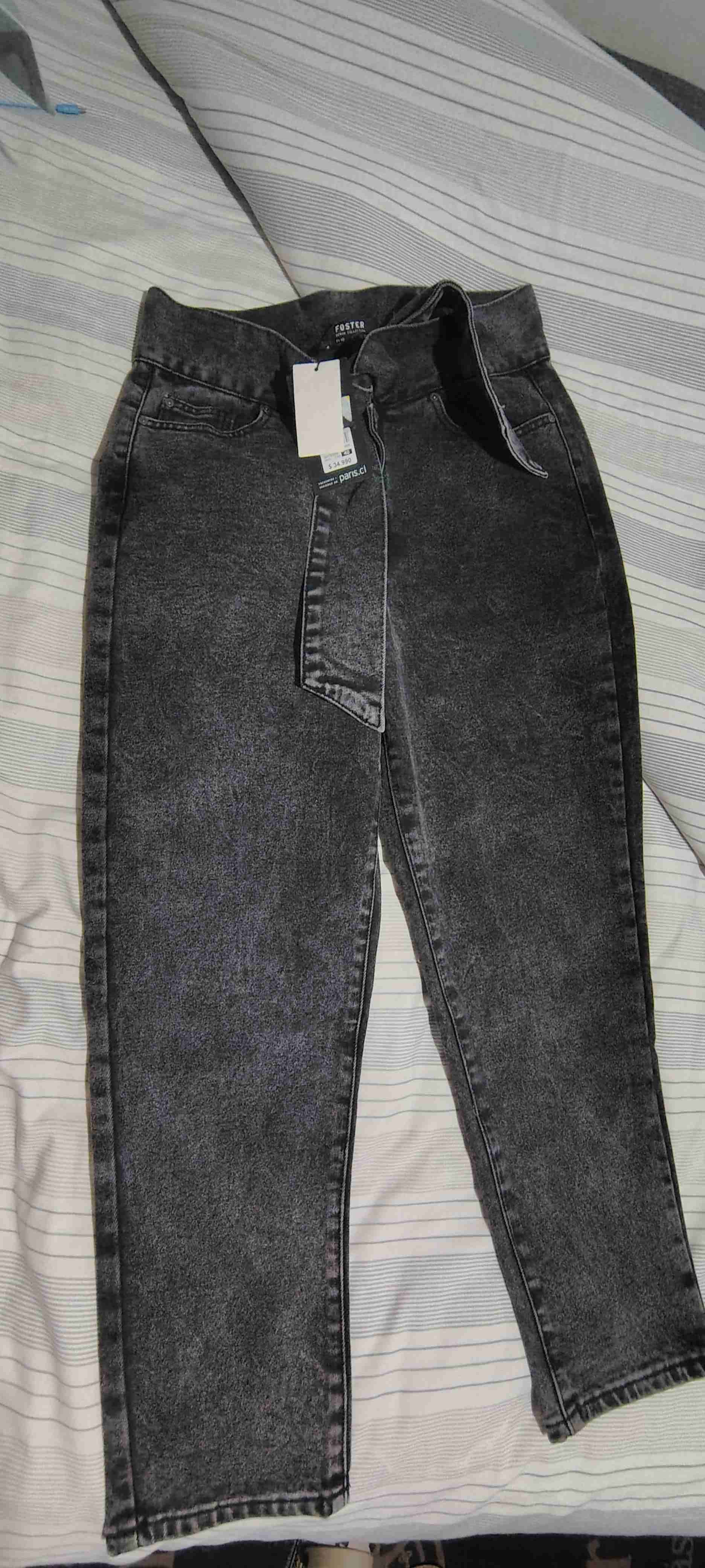 Jeans gris ajustados para mujer - miniatura 2