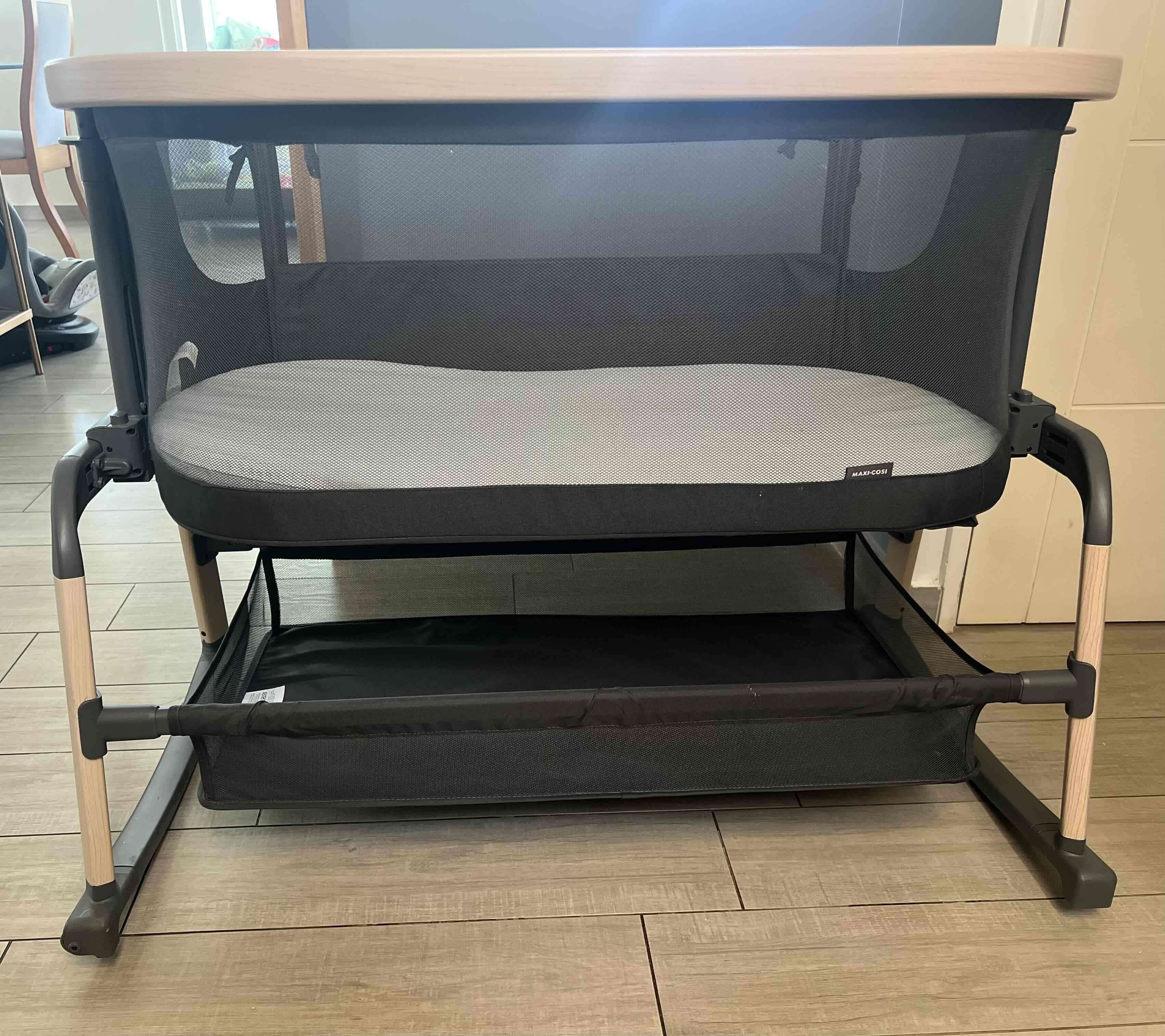 Cuna Colecho Lora Air Grafito impecable + caja + m - miniatura 1