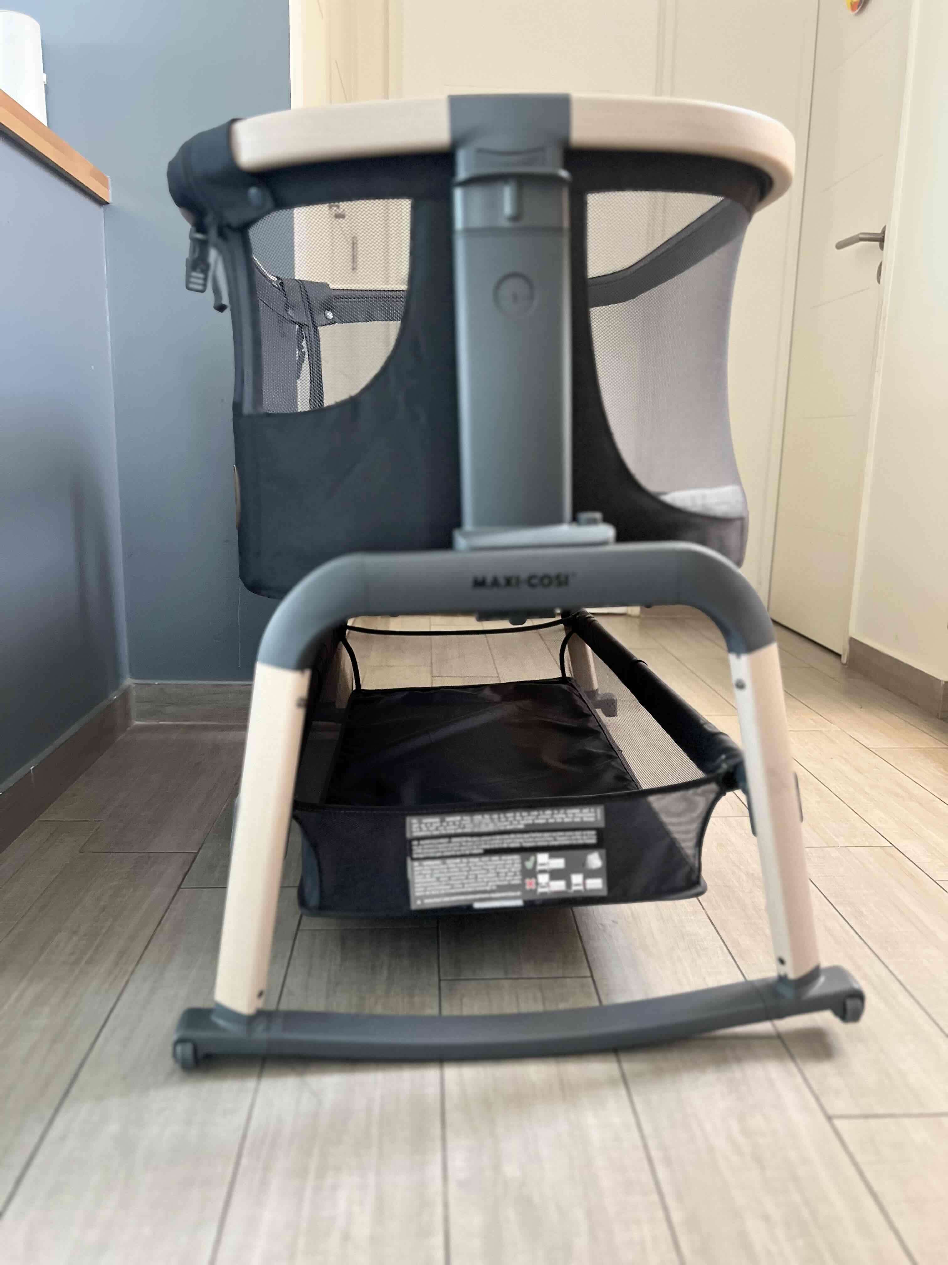 Cuna Colecho Lora Air Grafito impecable + caja + m - miniatura 2