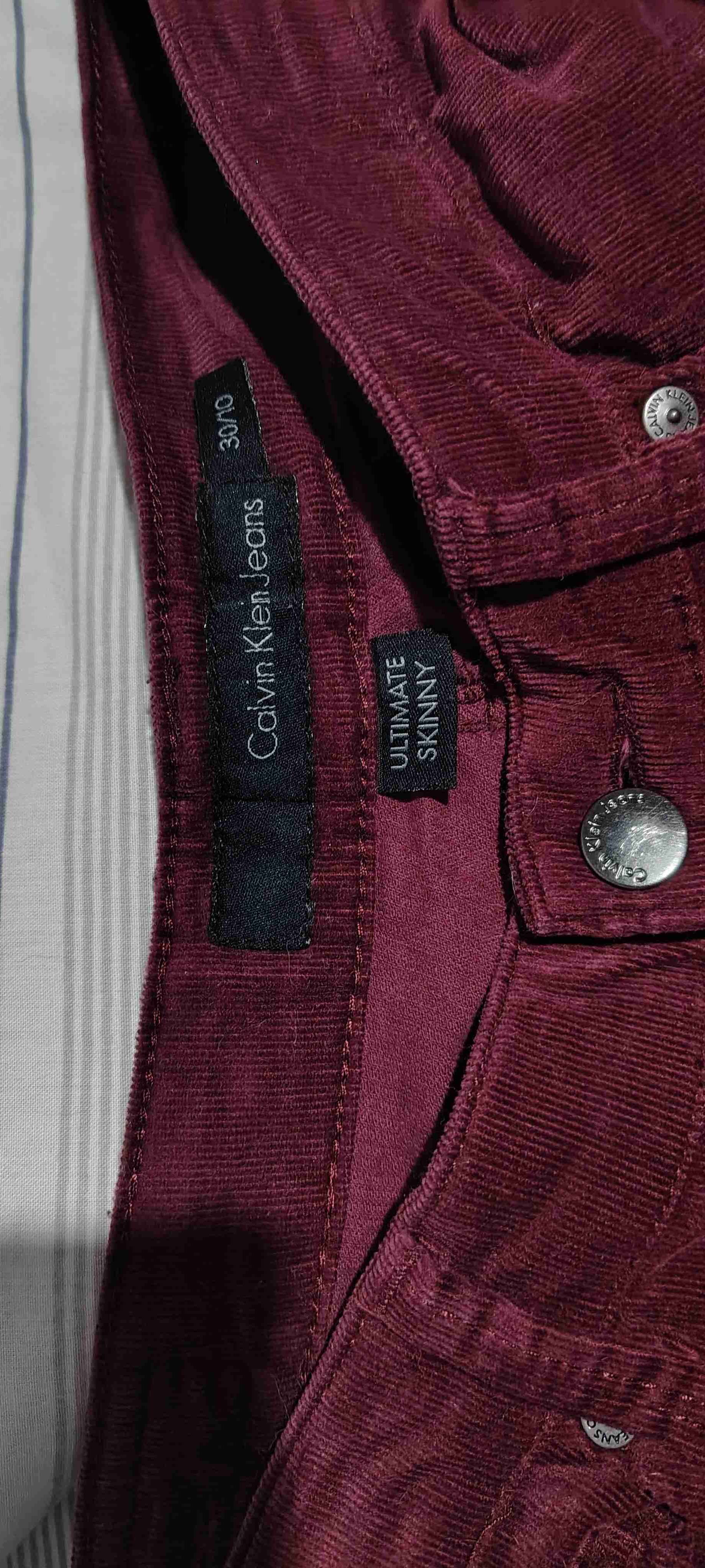 Pantalón burdeos de cotele - miniatura 2