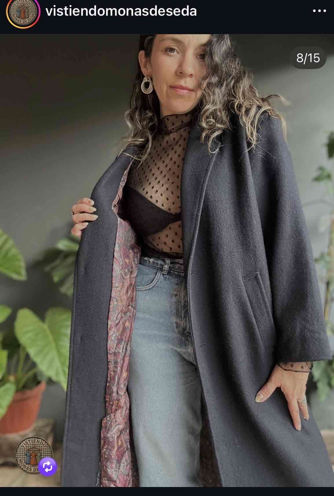 Abrigo negro de lana - miniatura 5