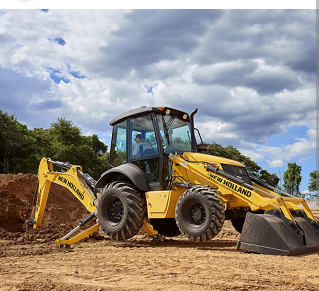 Retroexcavadora New Holland amarilla - miniatura 1