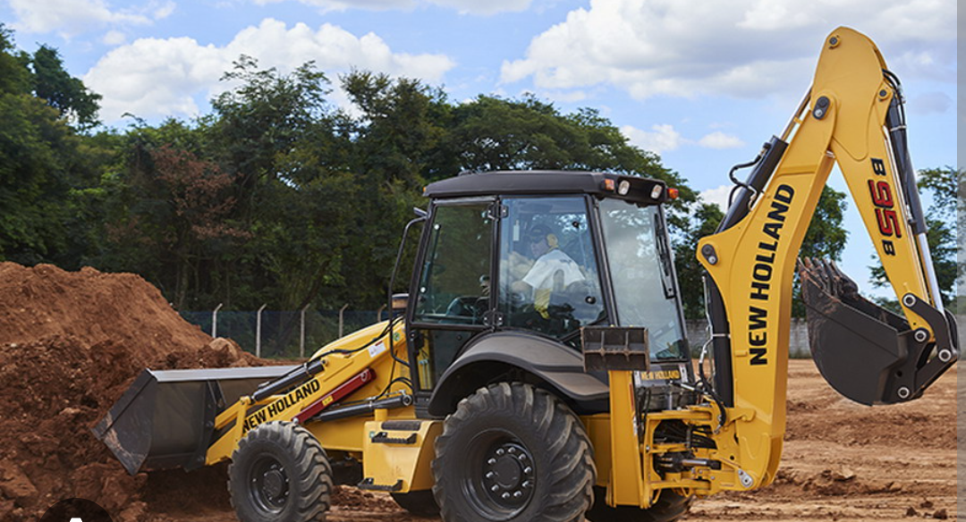 Retroexcavadora New Holland amarilla - miniatura 2