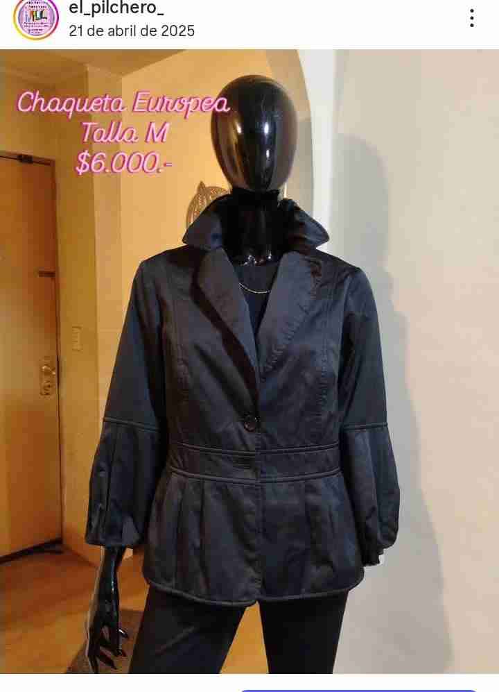 Chaqueta europea negra talla M
