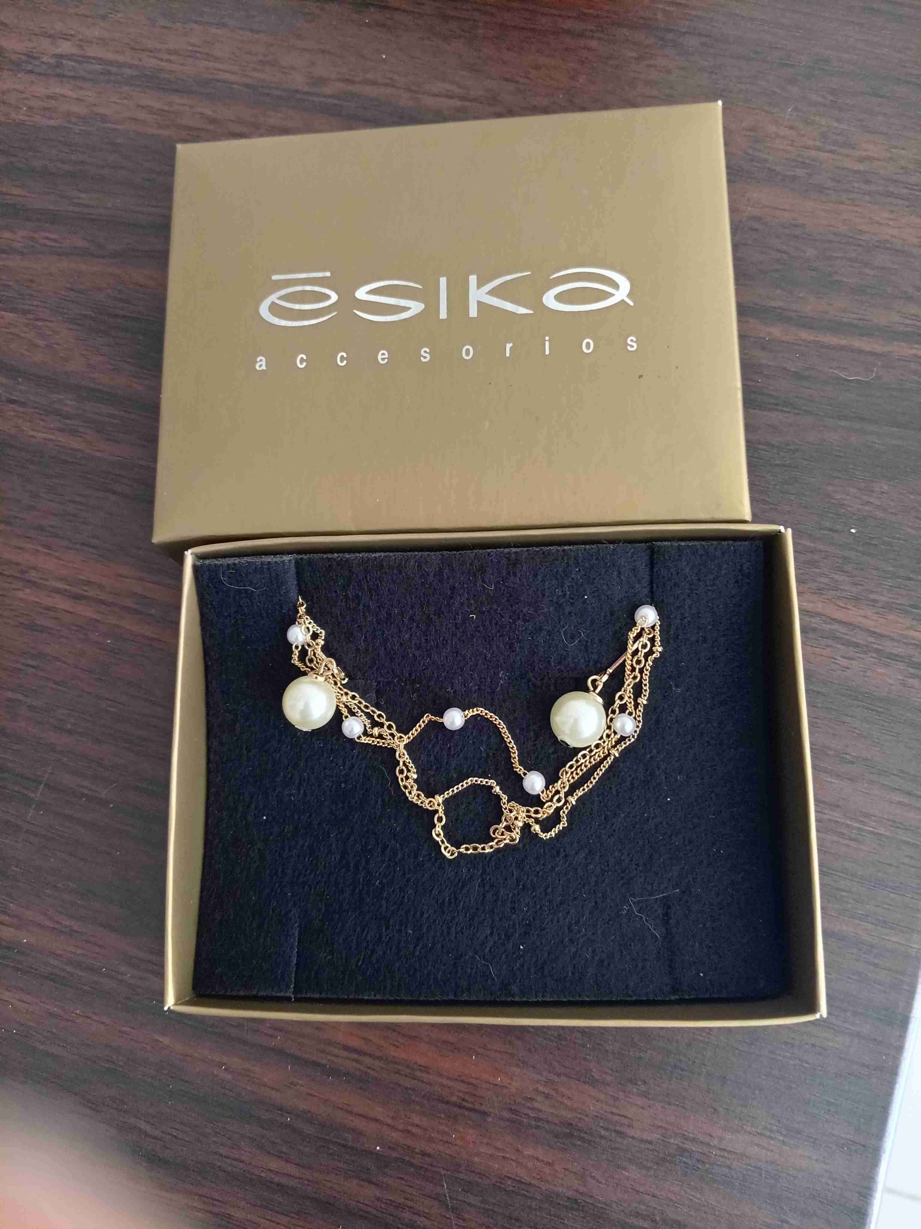 Collar dorado con perlas - 6