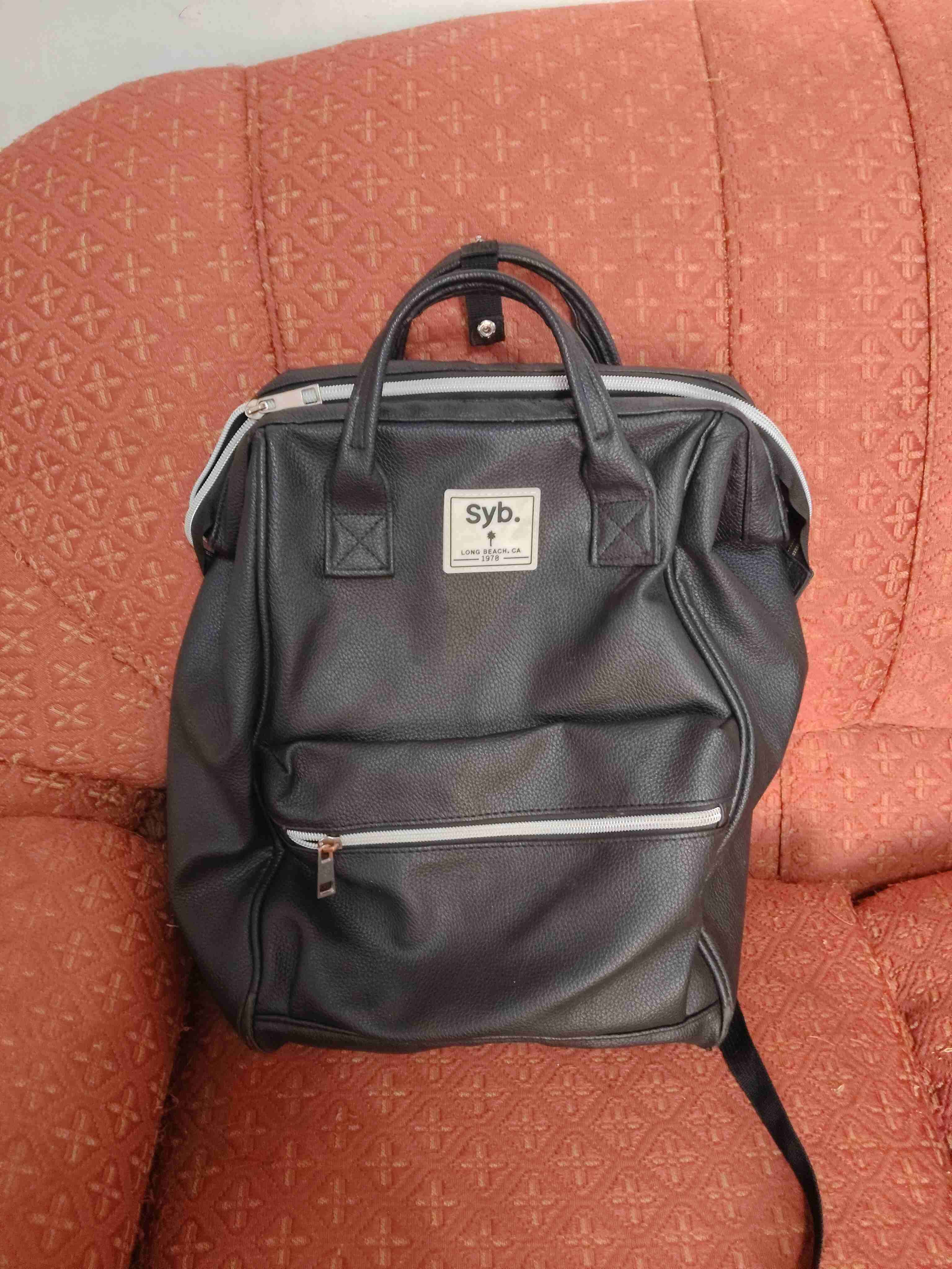 Mochila negra Syb estilo retro