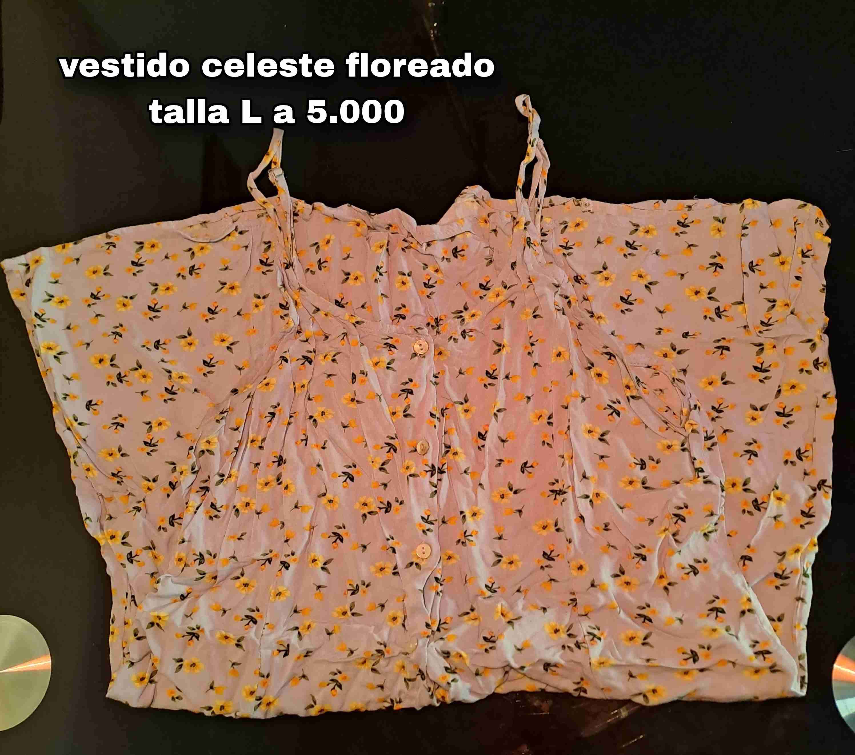 Vestido celeste floreado