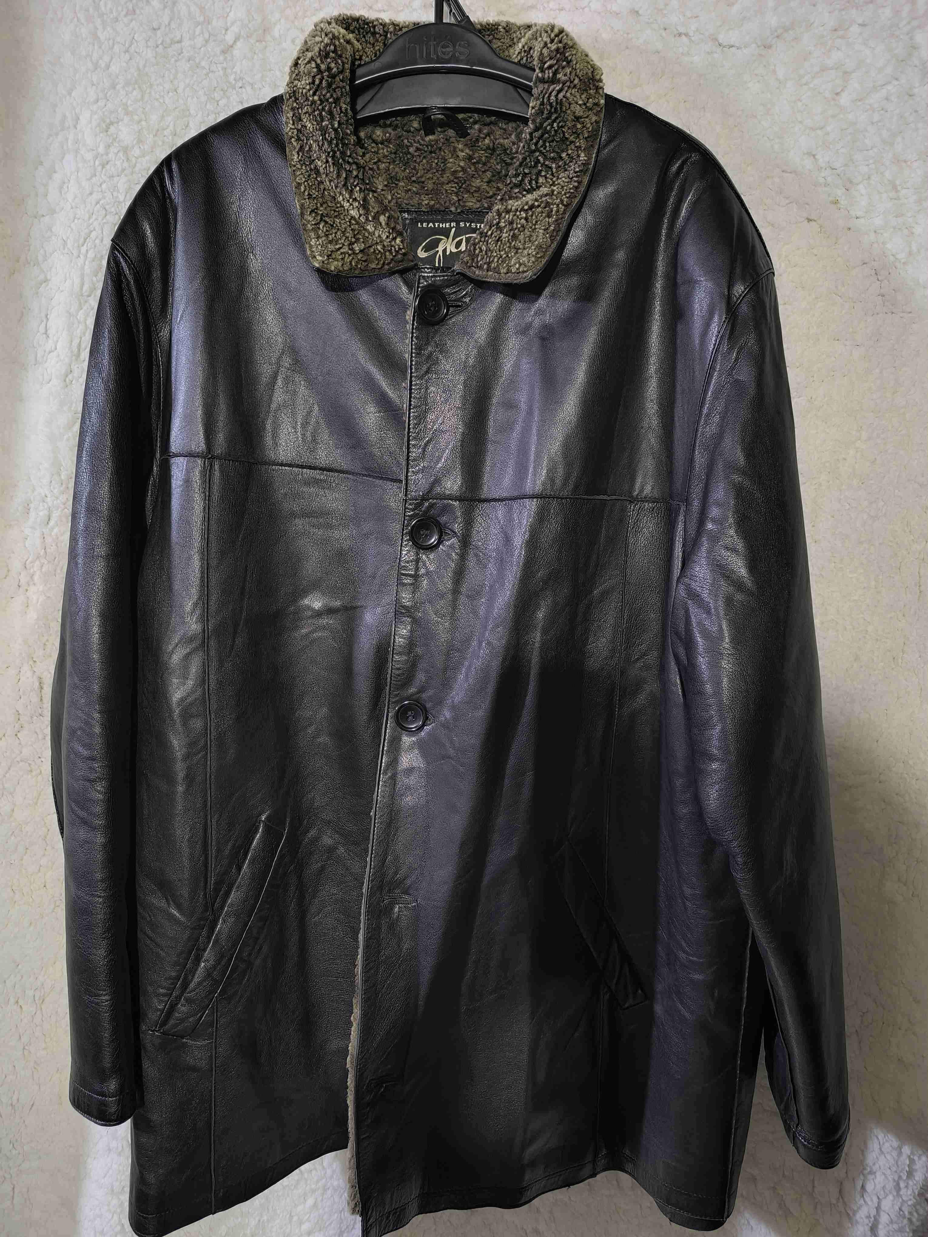 Abrigo de cuero negro - miniatura 1