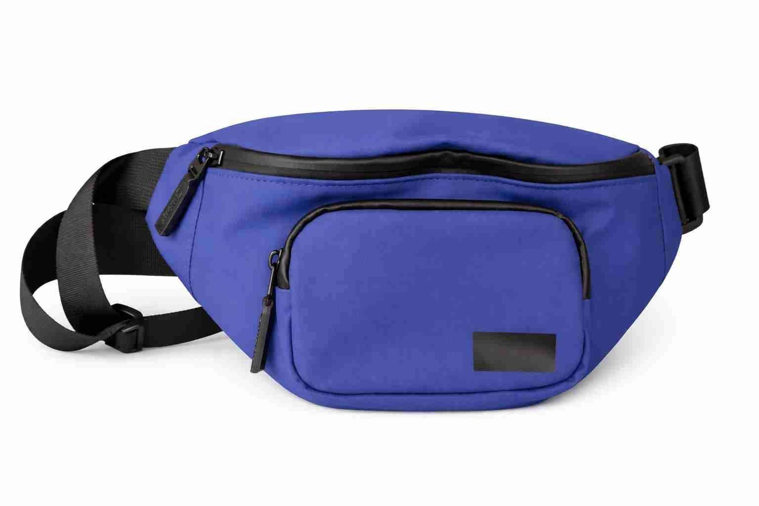 Banano azul con bolsillo frontal