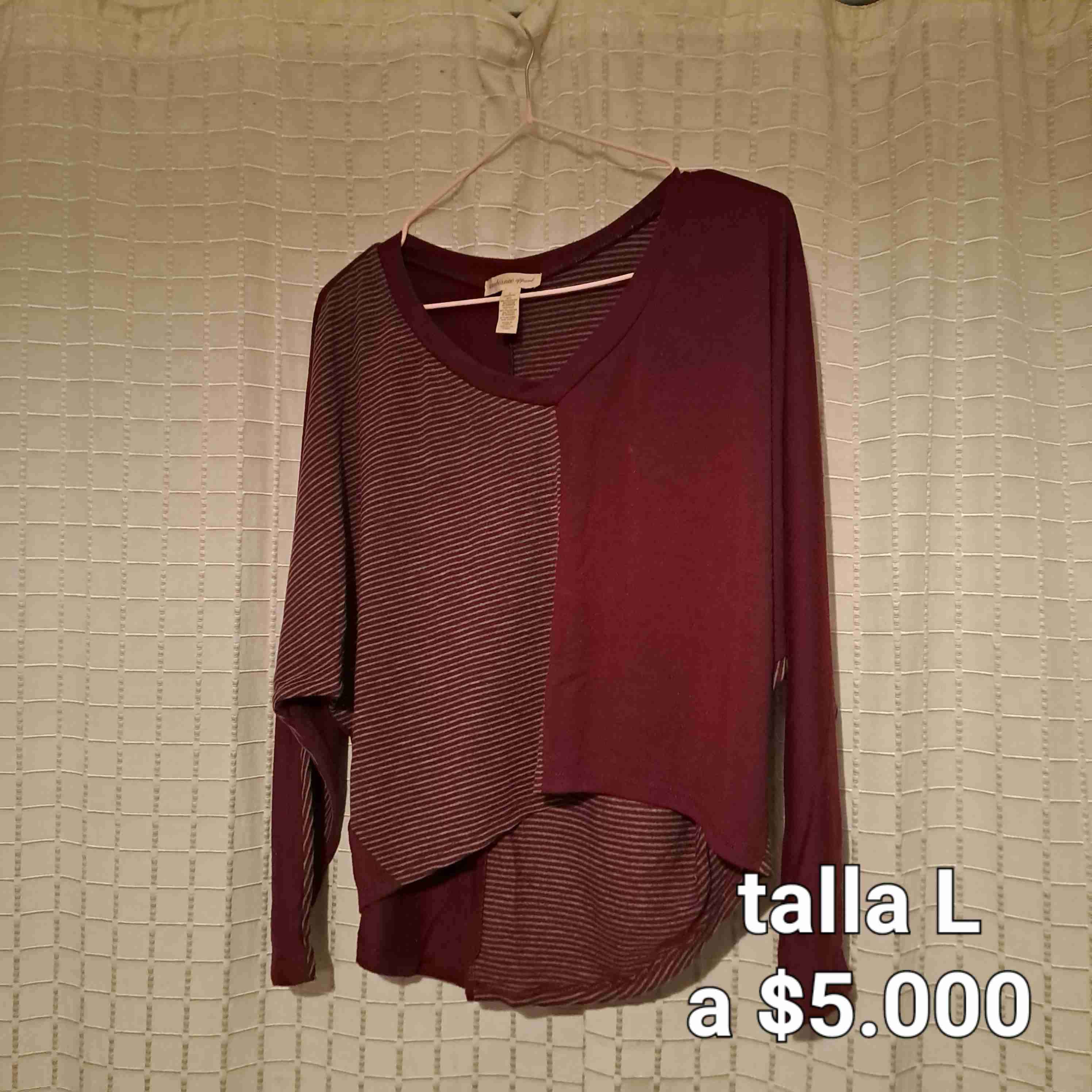 Polera bicolor manga larga - miniatura 1