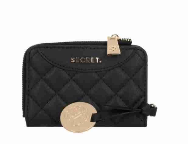 Monedero negro con diseño acolchado - miniatura 1