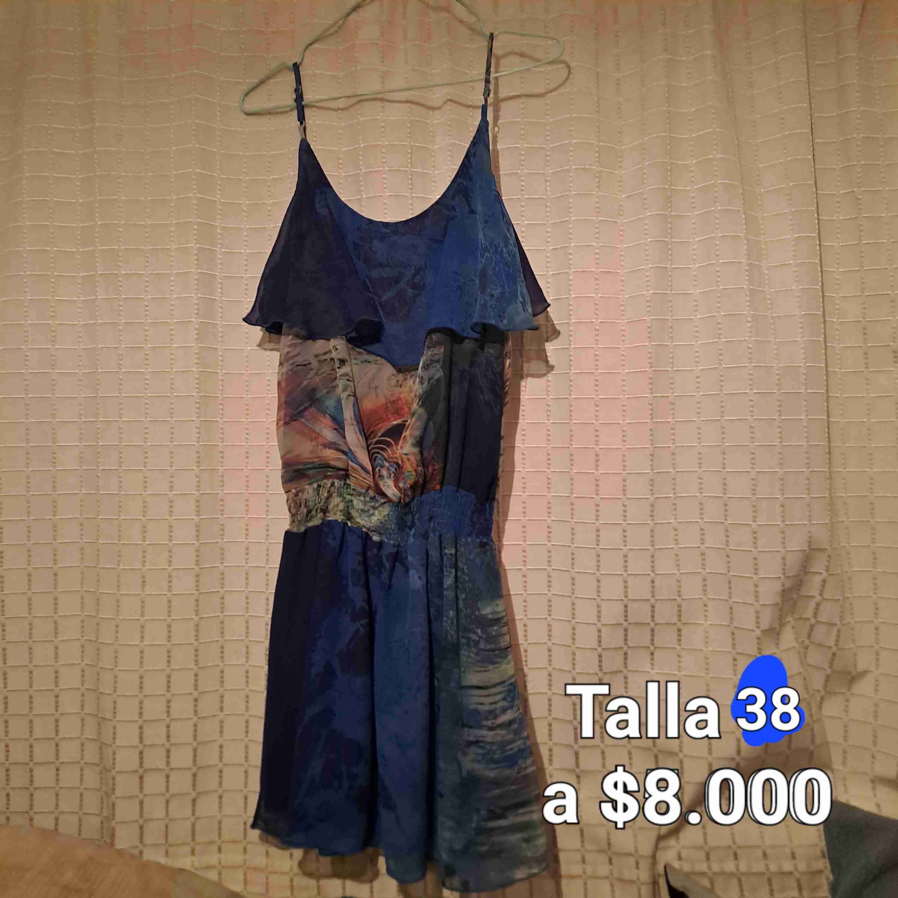 Vestido azul estampado