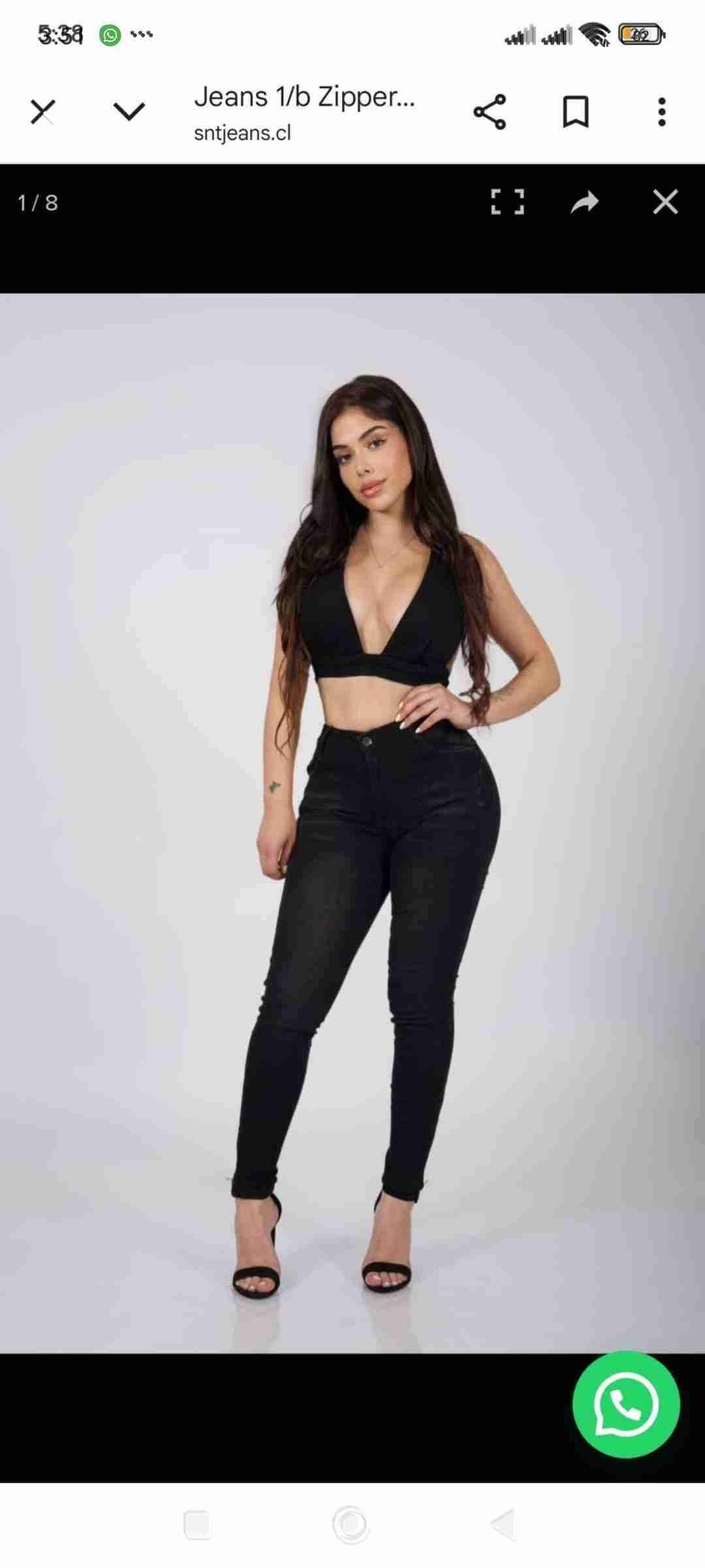 Jeans negros ajustados mujer snt - 1