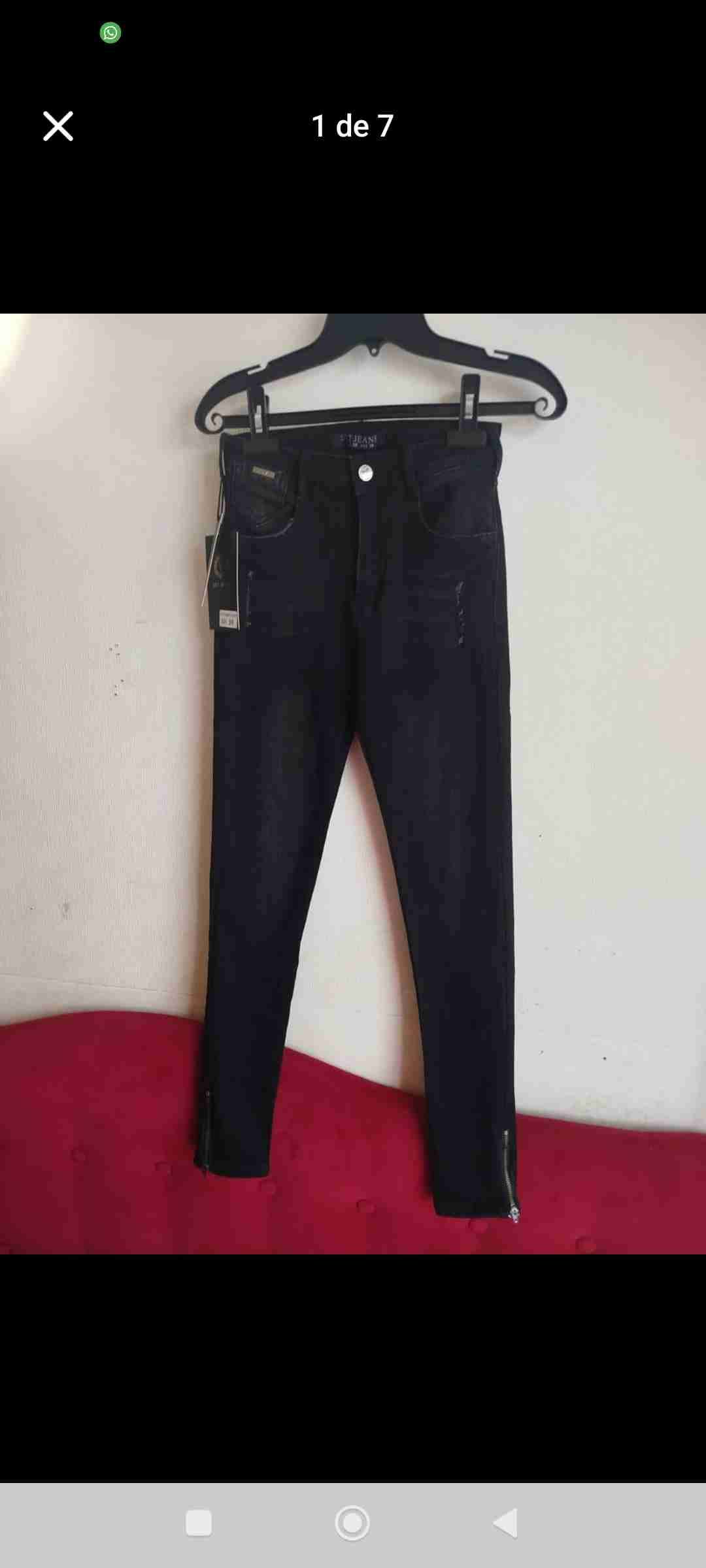 Jeans negros ajustados mujer snt - 2