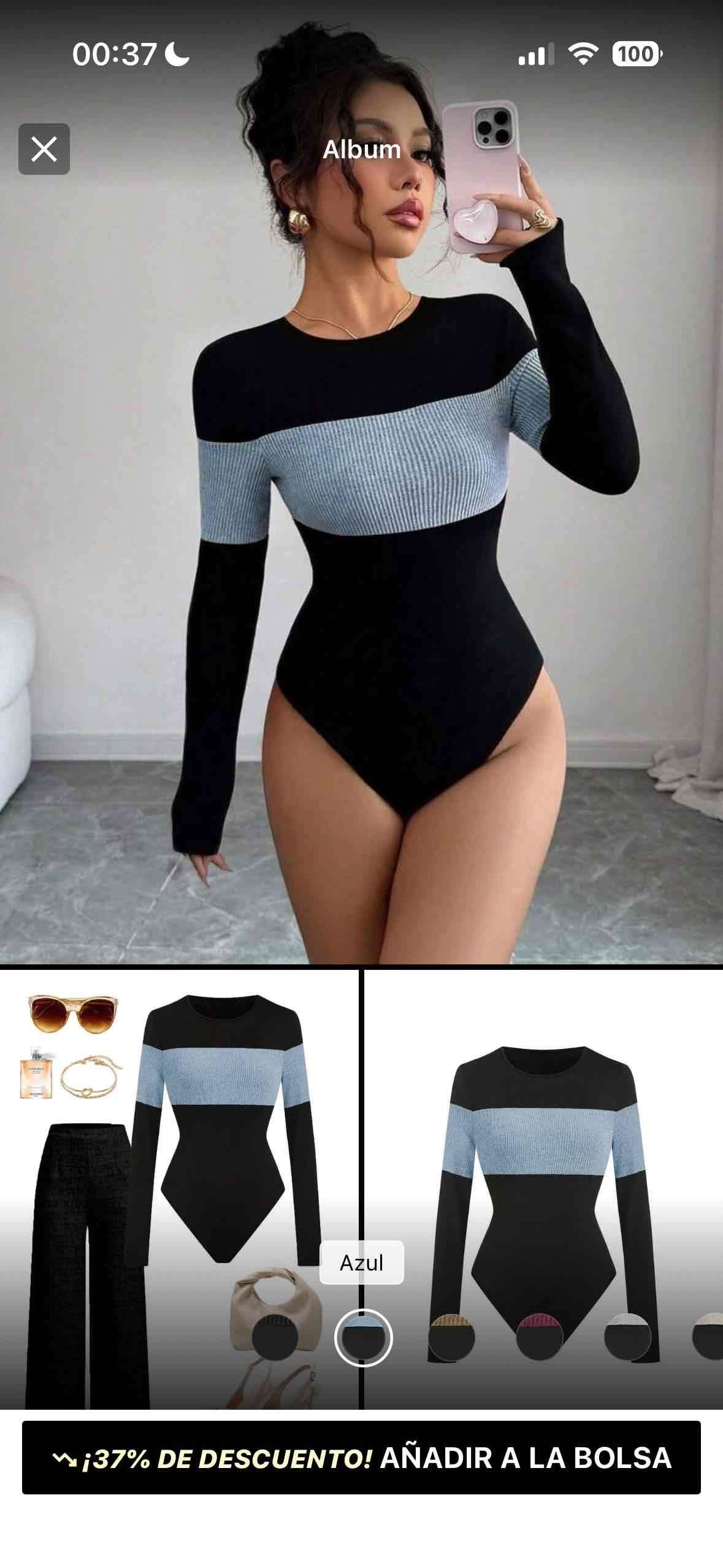 Body negro con detalle gris - miniatura 3