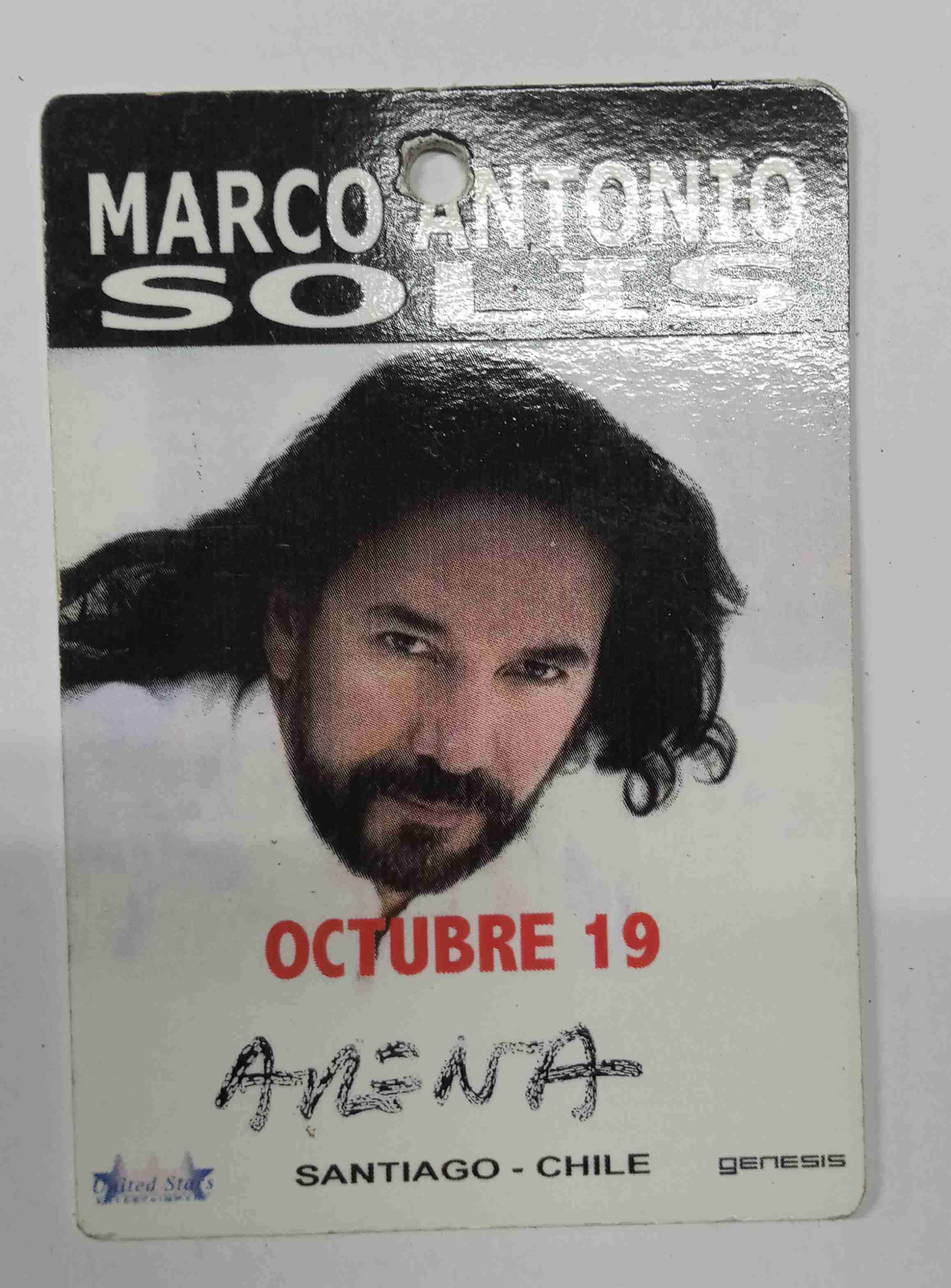 Credencial de concierto Marco Antonio Solís