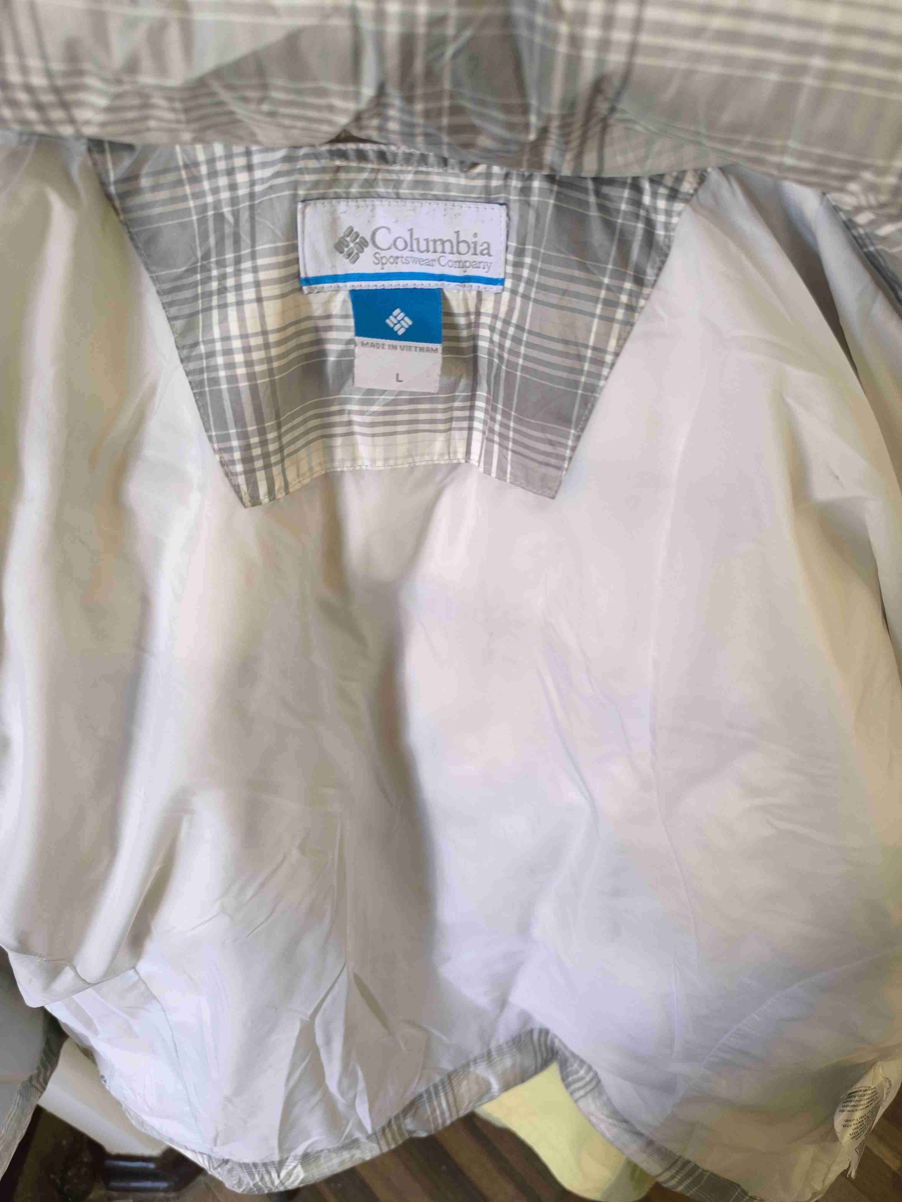 Parka acolchada escocesa blanca con gris - 2