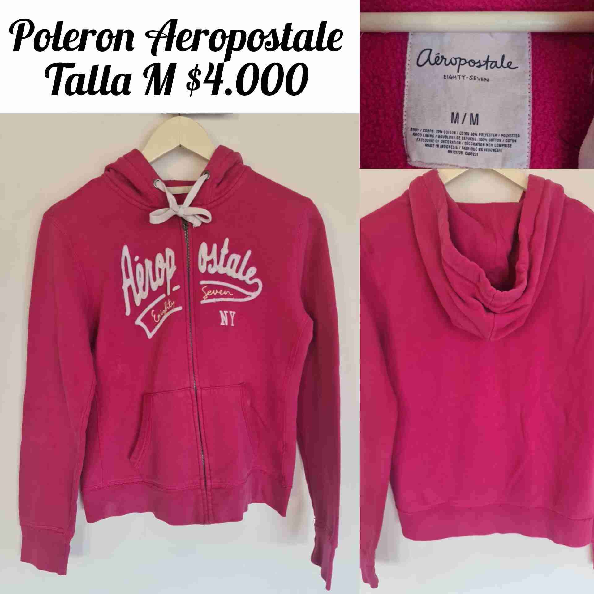 Polerón Aeropostale rosado con capucha