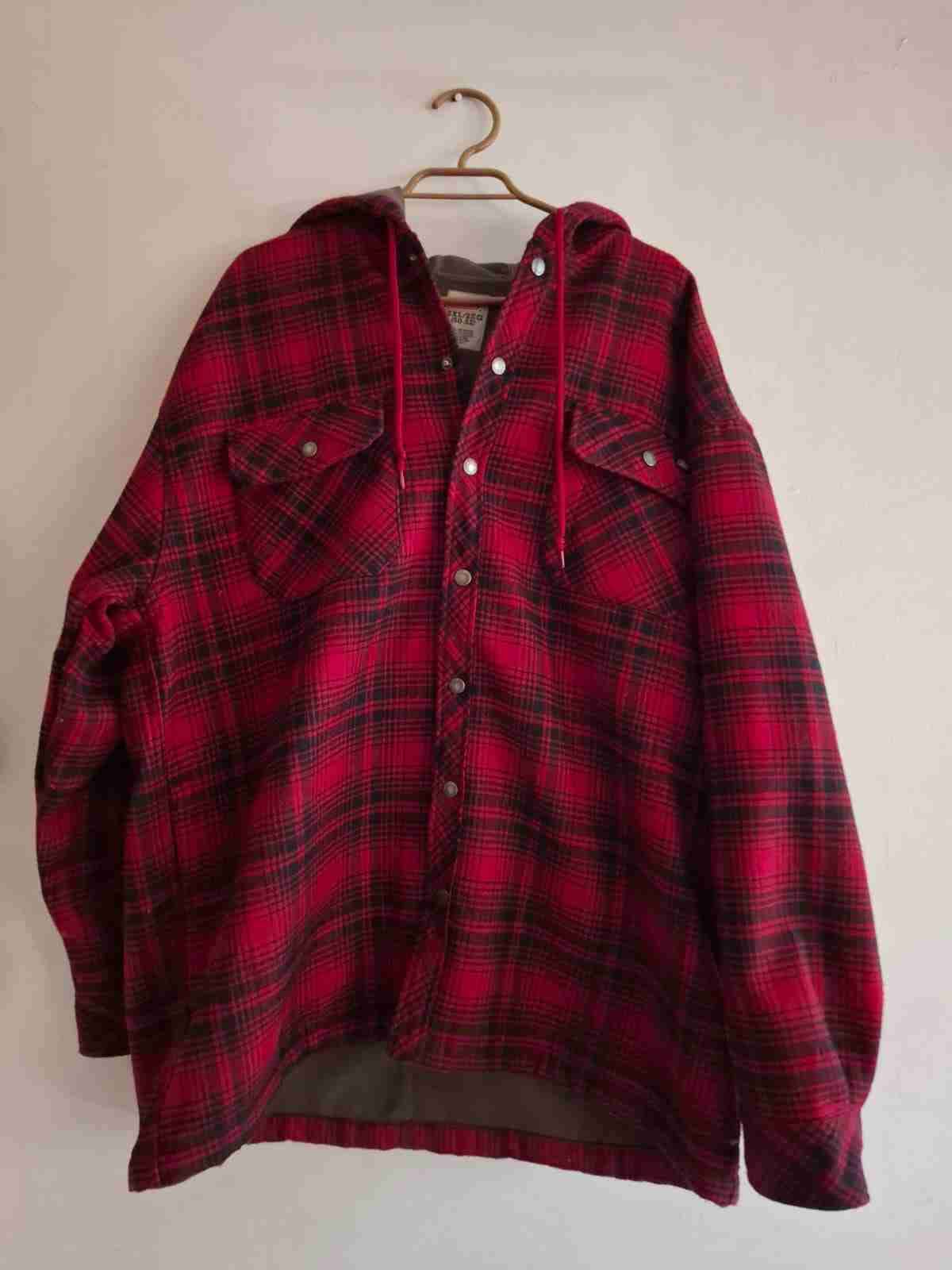 Chaqueta de franela roja a cuadros - 1