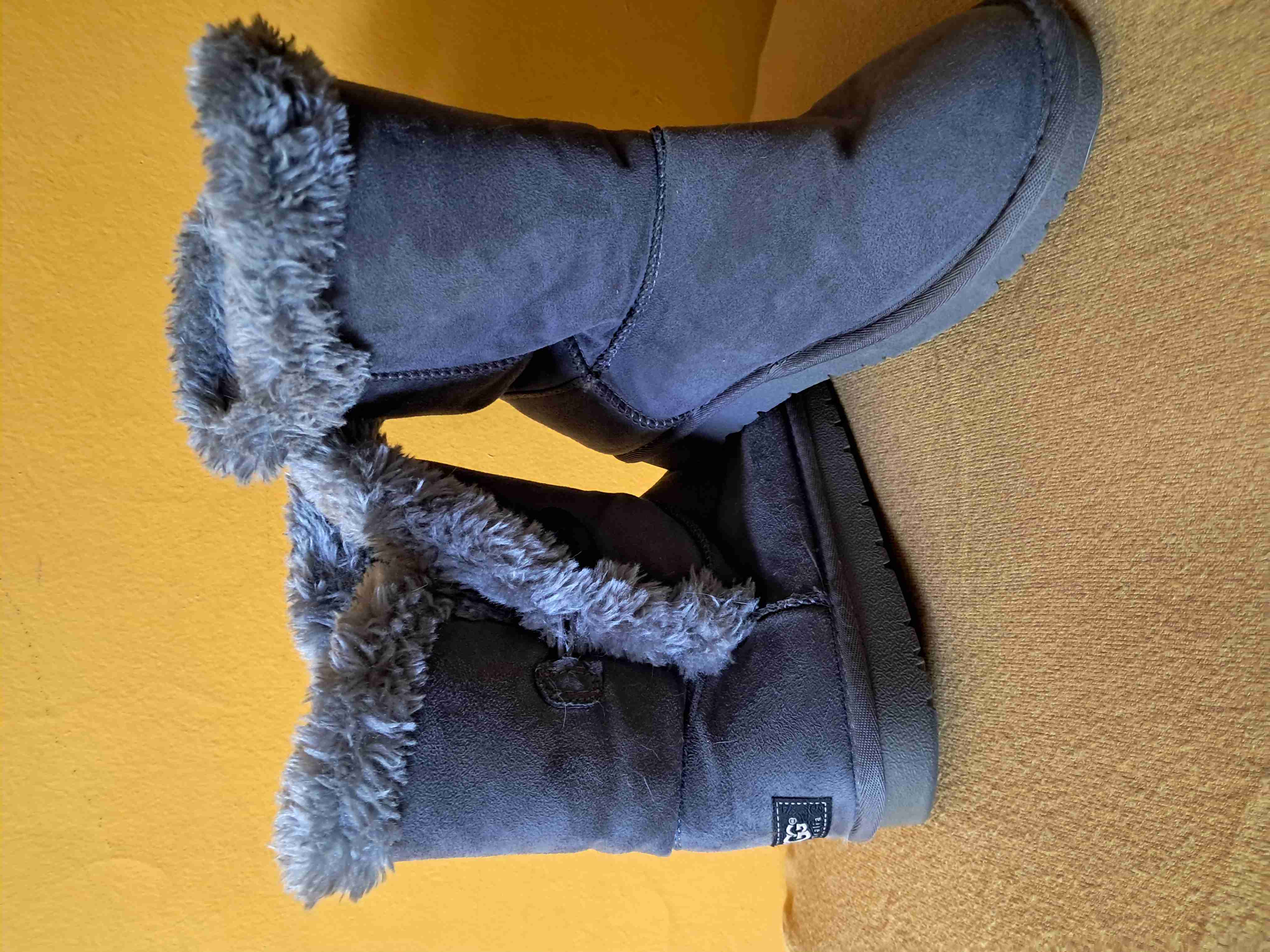 Botas de invierno gris con forro - 1