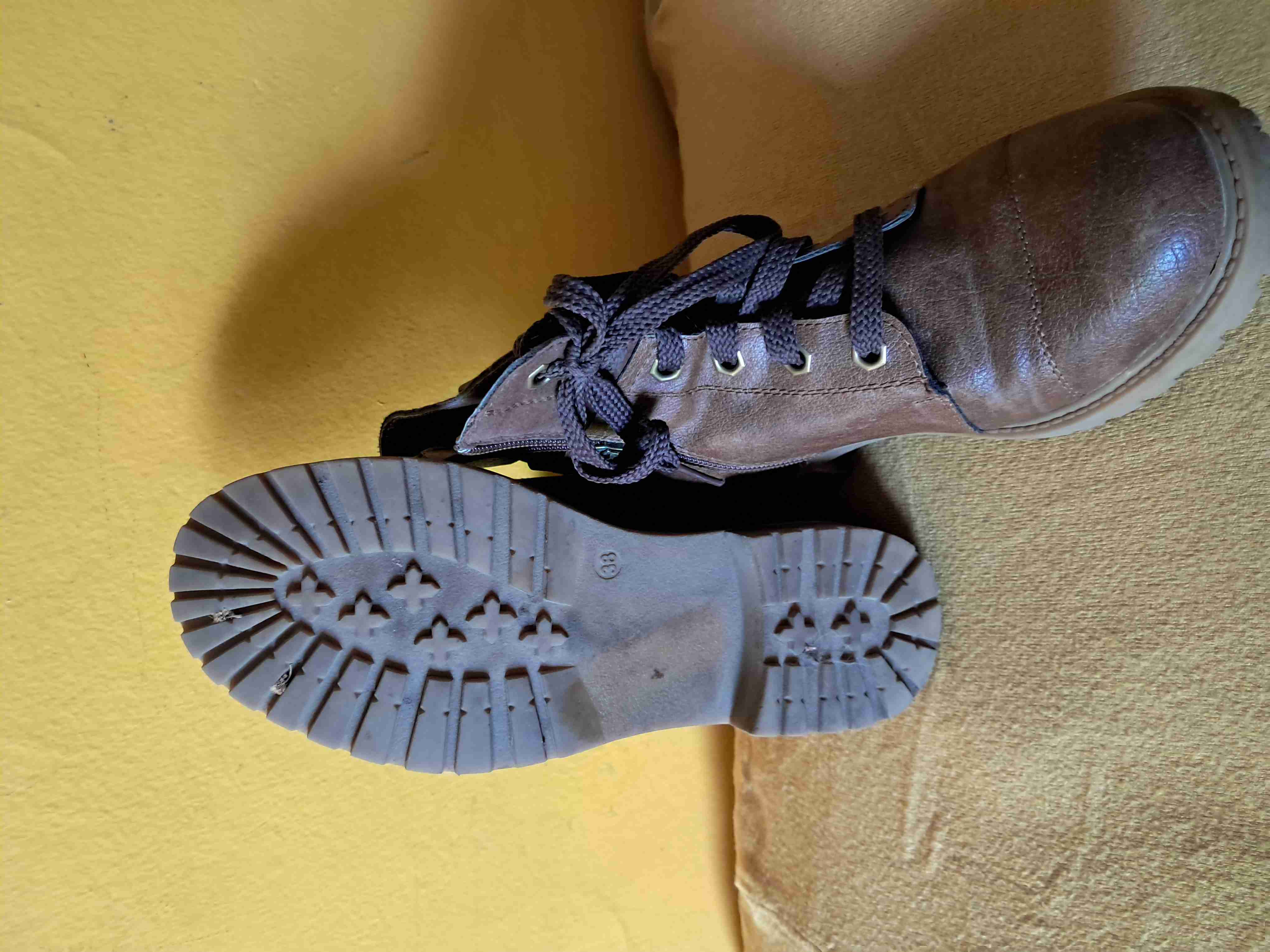 Botines de cuero marrón - miniatura 1