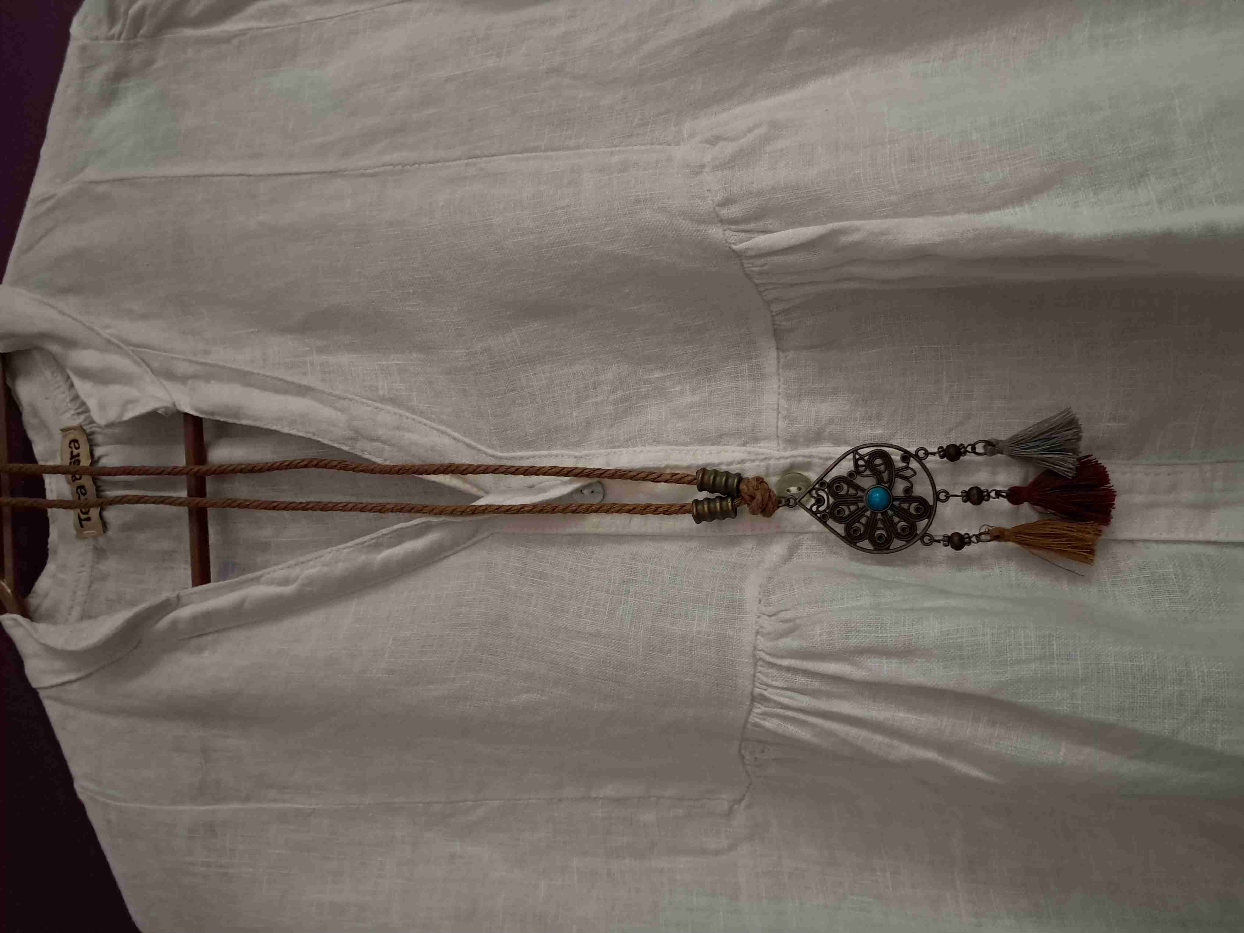 Vestido blanco bohemio - miniatura 2