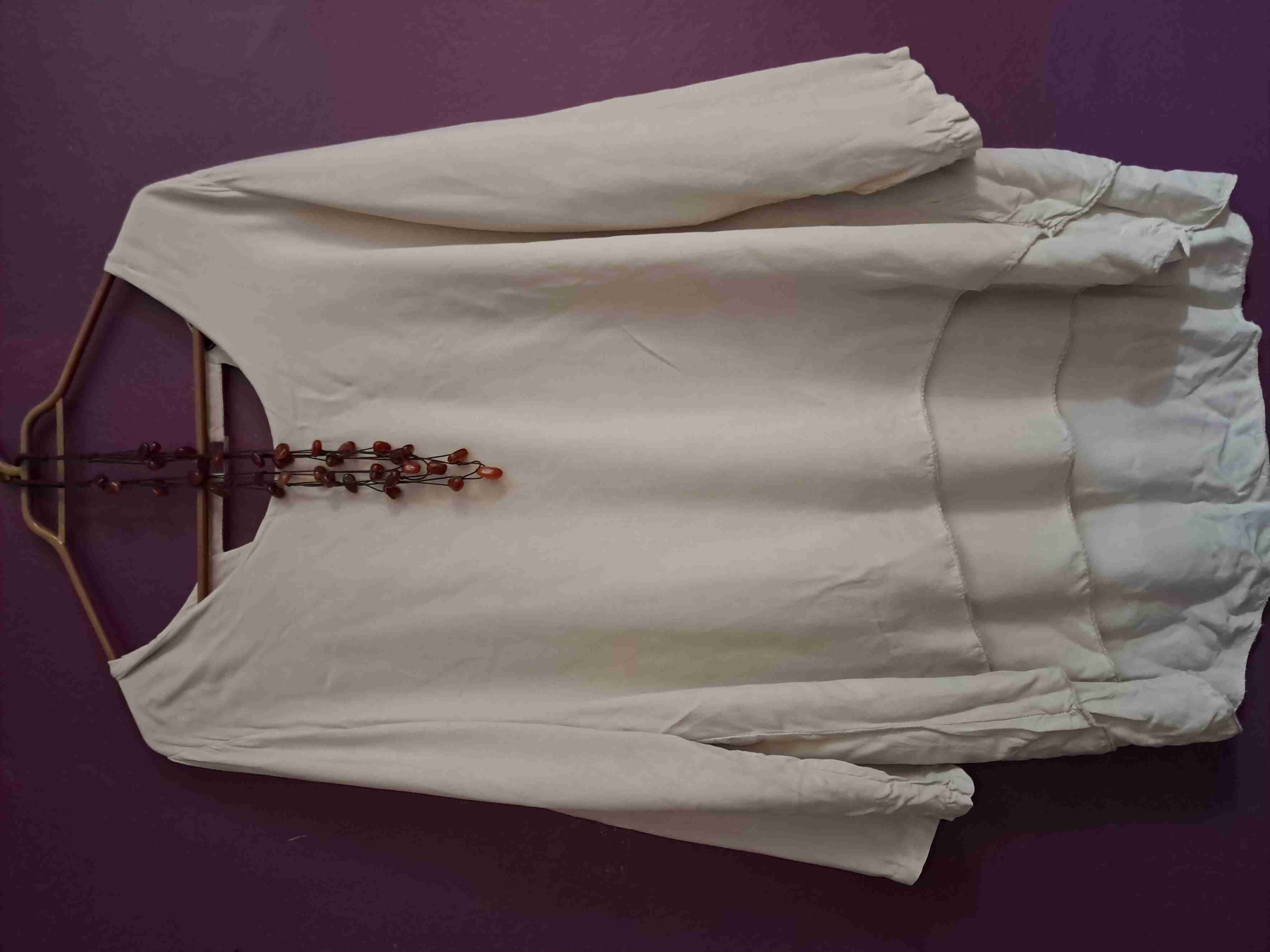 Blusa beige manga larga - miniatura 1