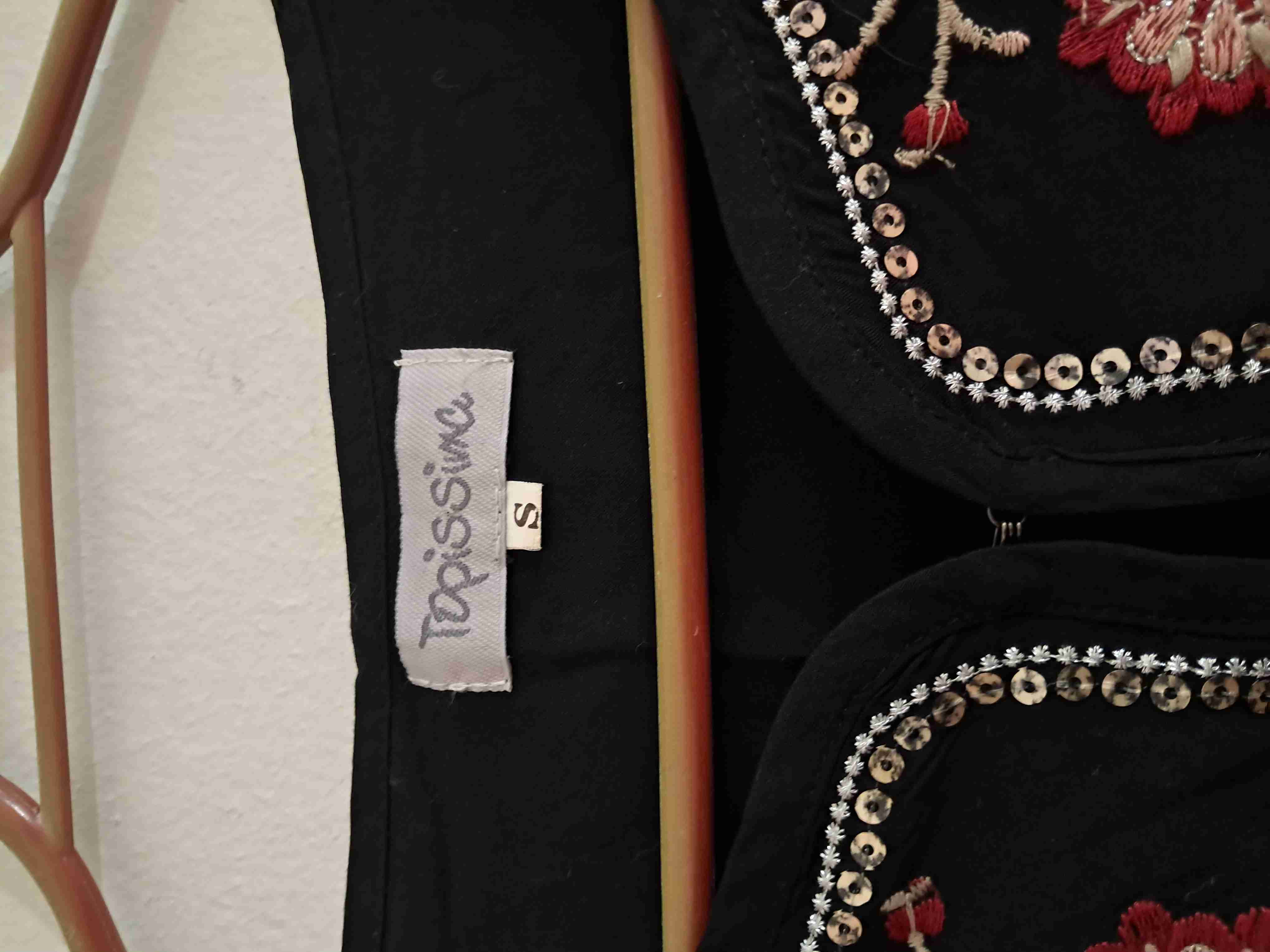 Chaqueta negra bordada delgada - 2