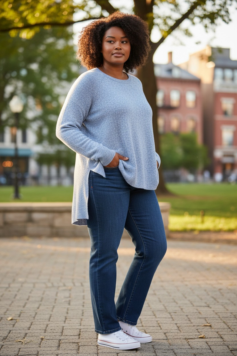 Sweater azul claro mujer - miniatura 1