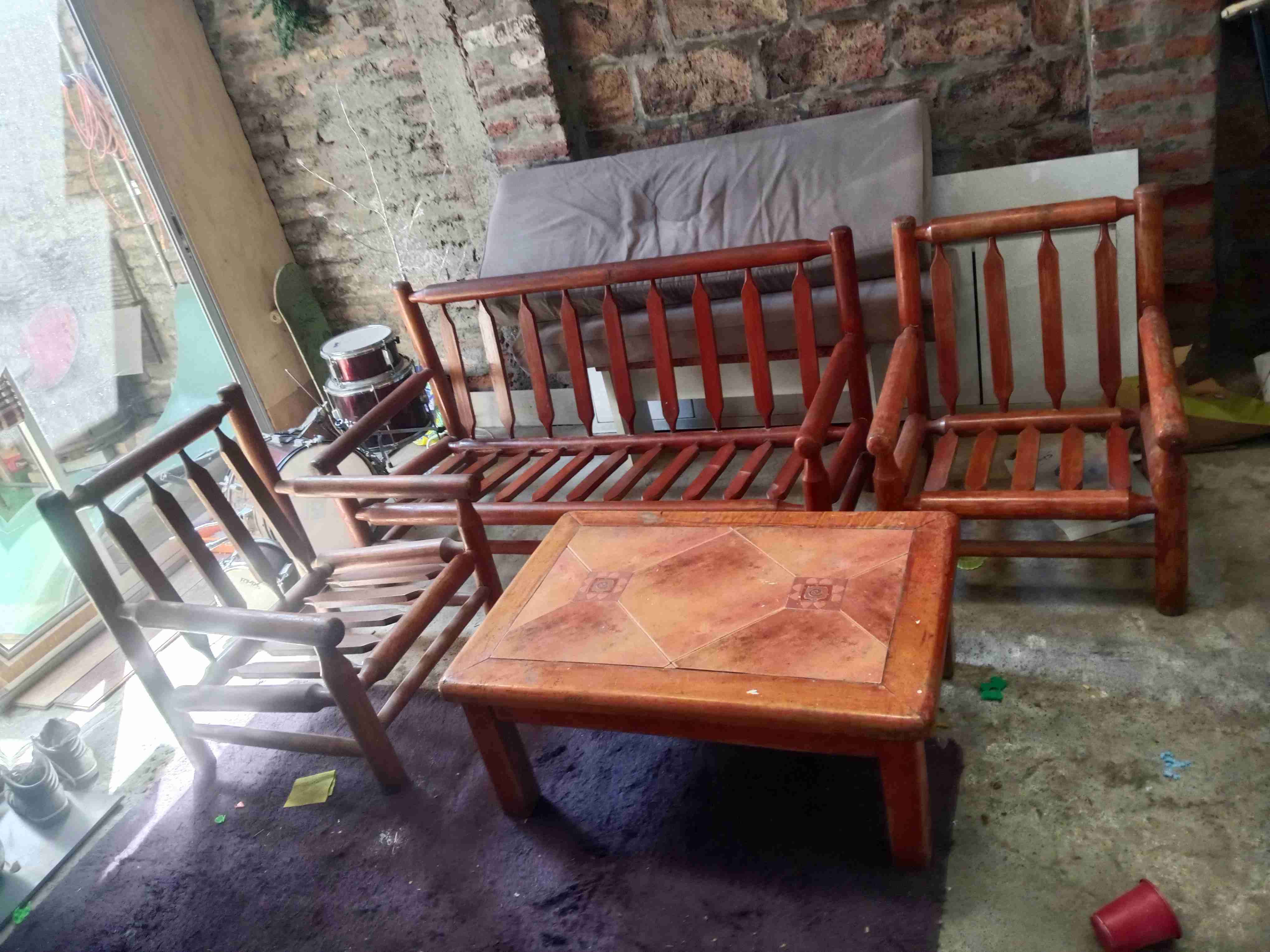 Set muebles de madera jardín