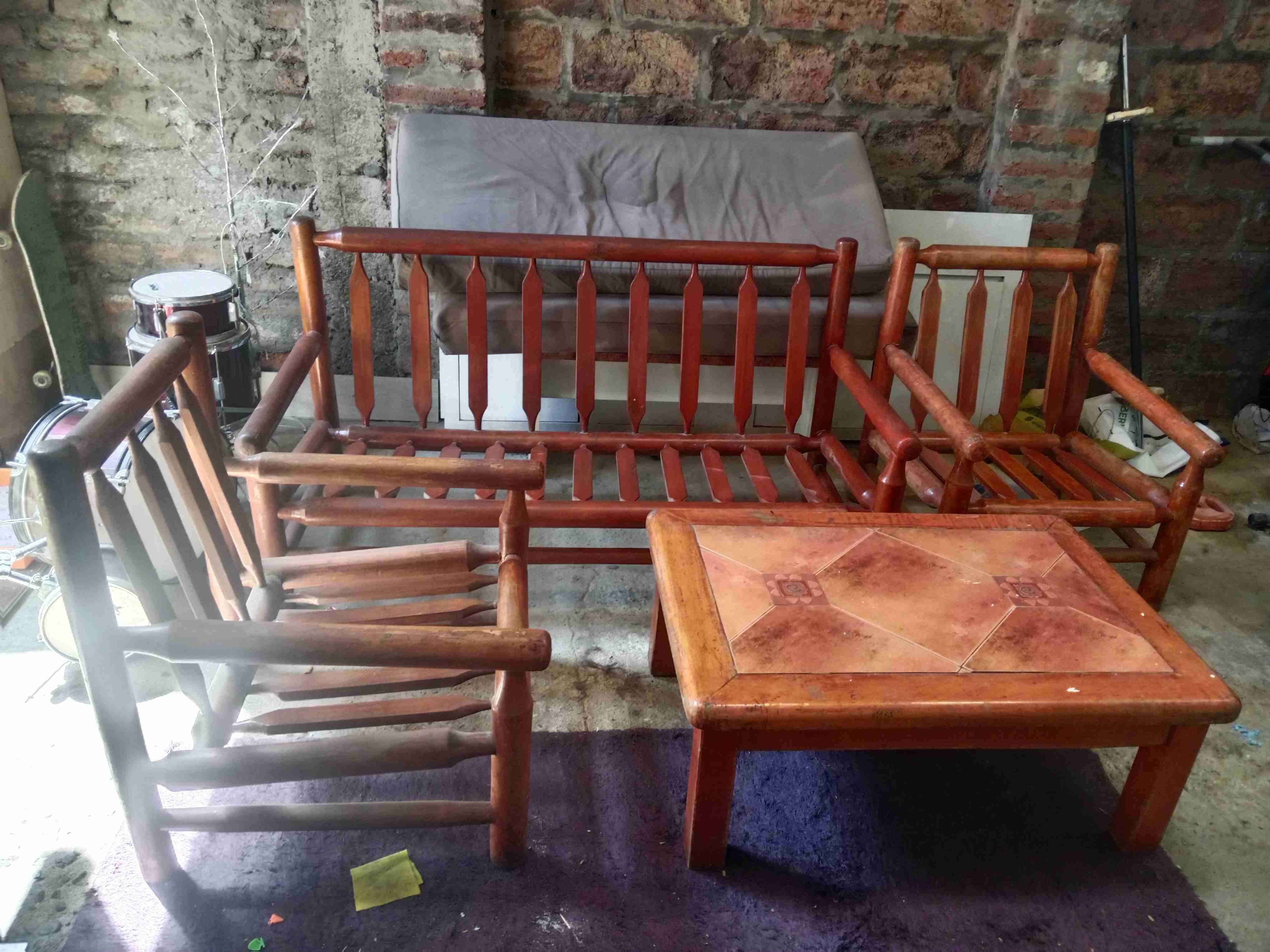 Set muebles de madera jardín - miniatura 2