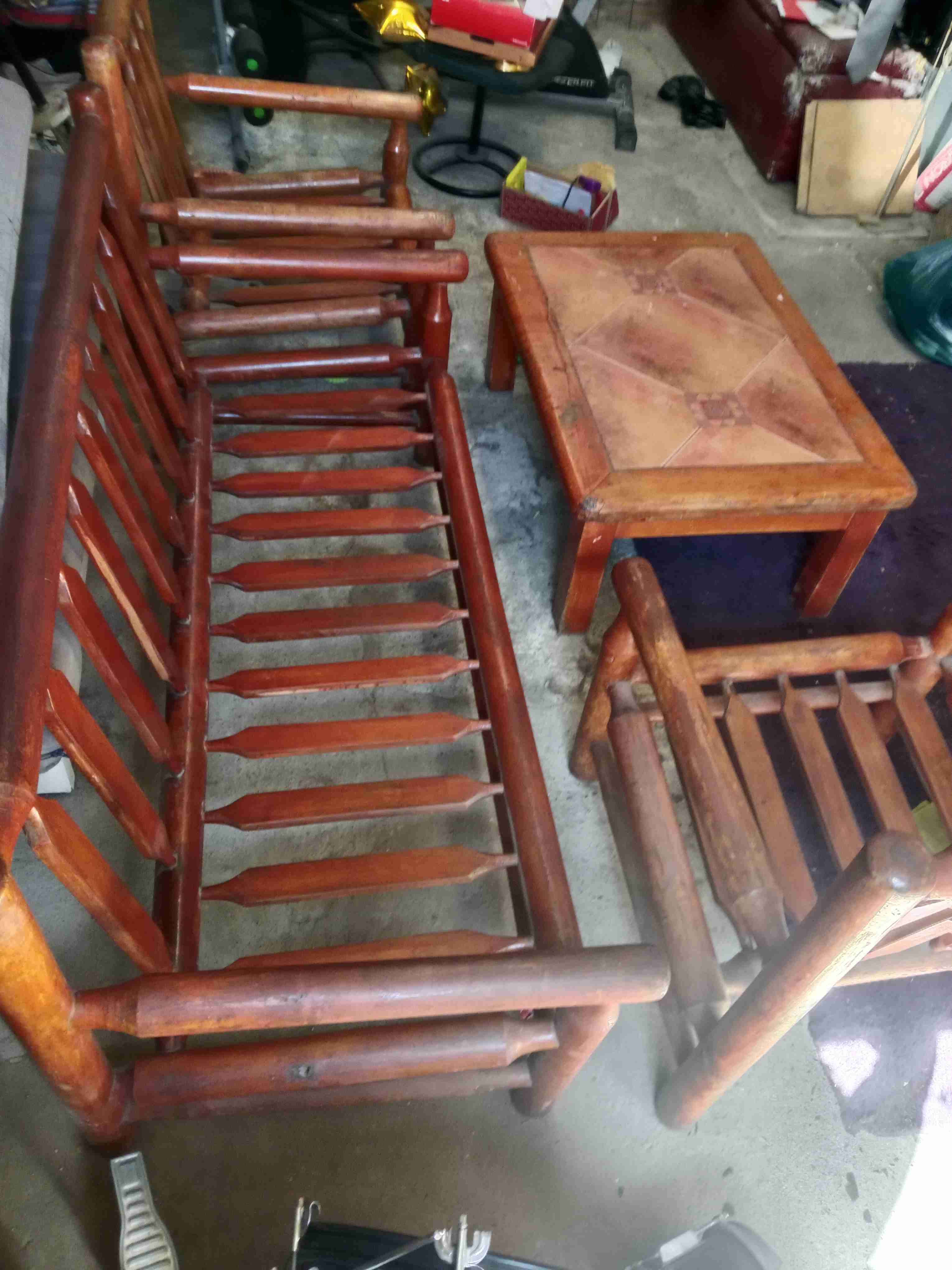 Set muebles de madera jardín - miniatura 4