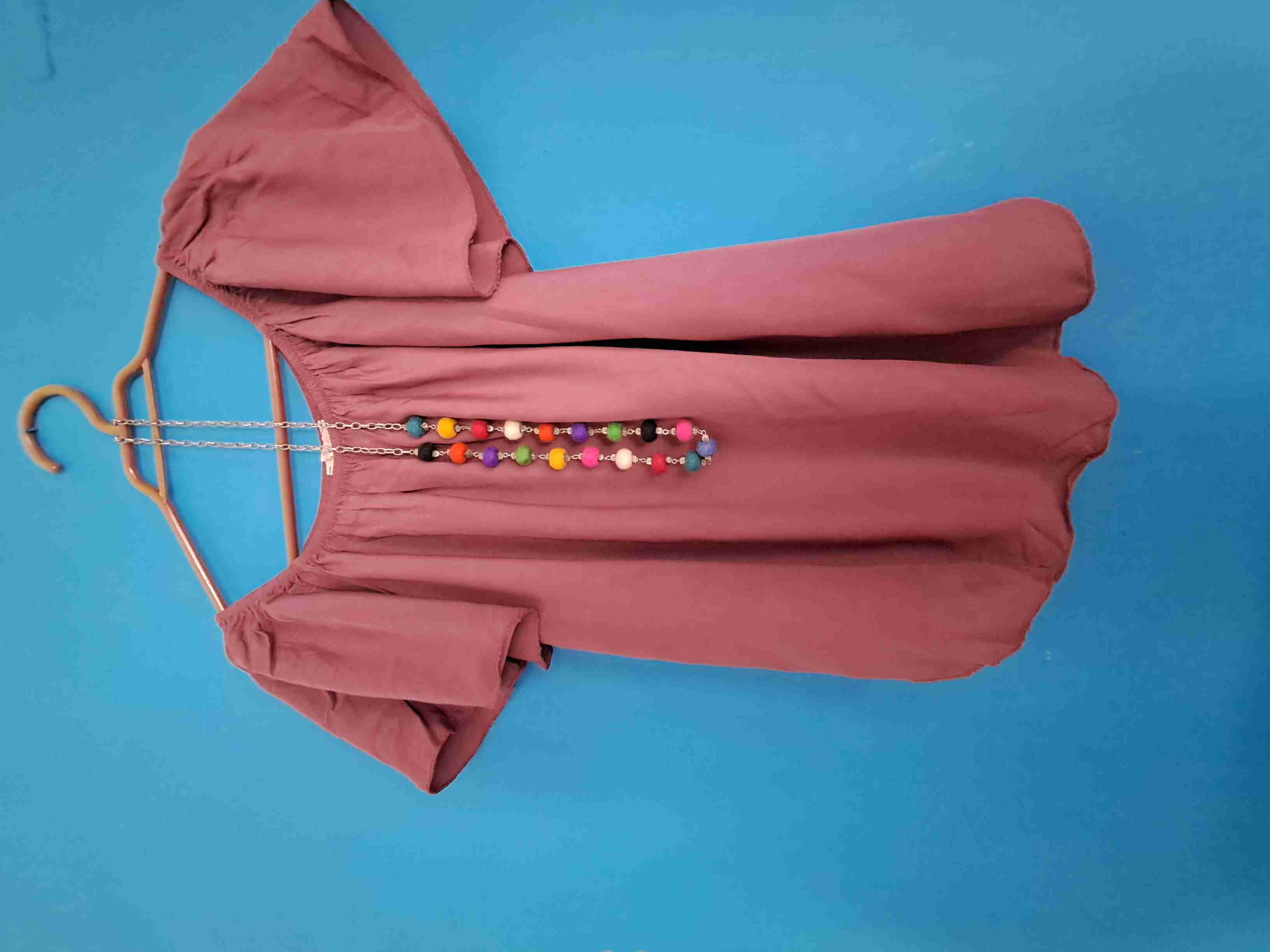 Blusa hombros descubiertos rosa - miniatura 1