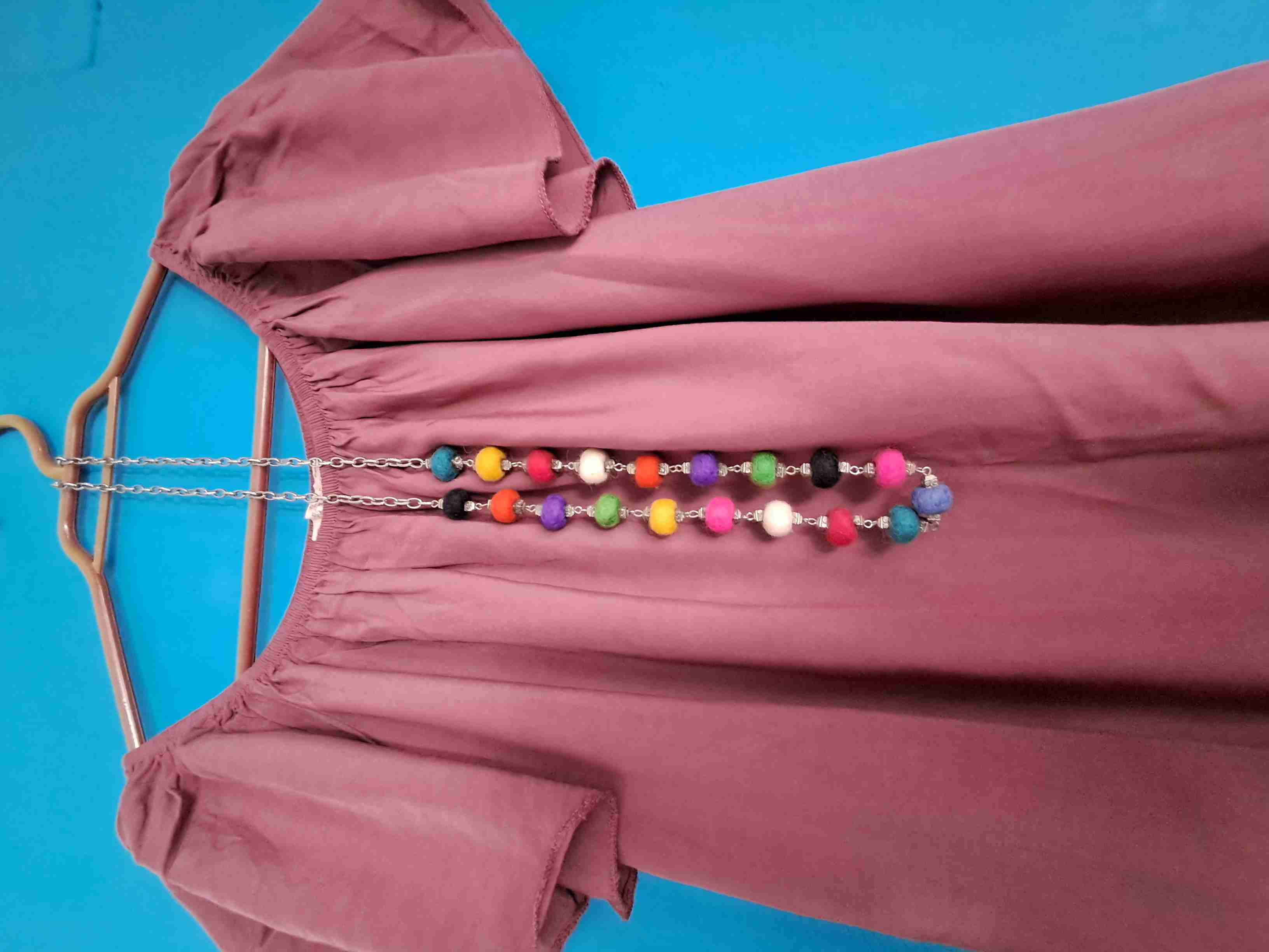 Blusa hombros descubiertos rosa - miniatura 2