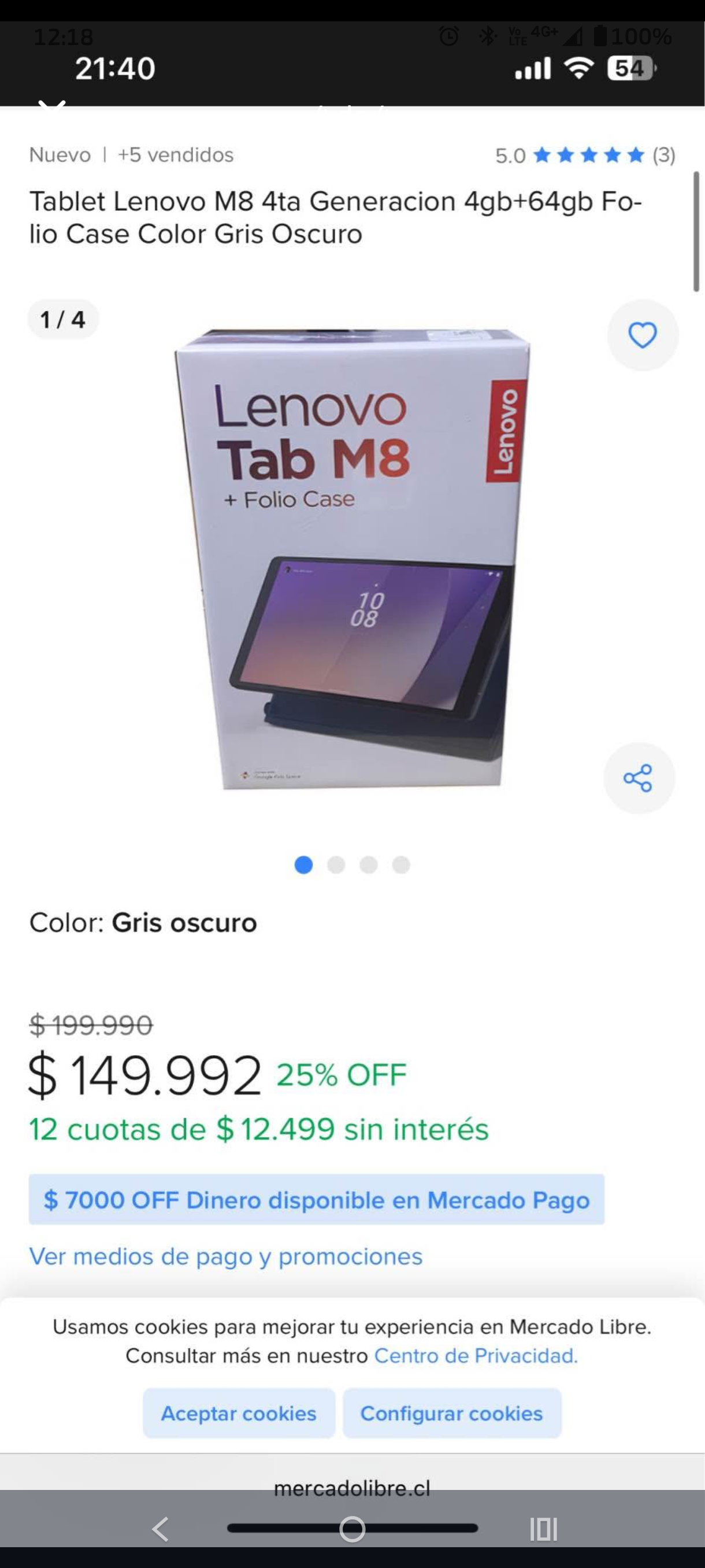 Tablet Lenovo Tab M8 nueva - miniatura 4